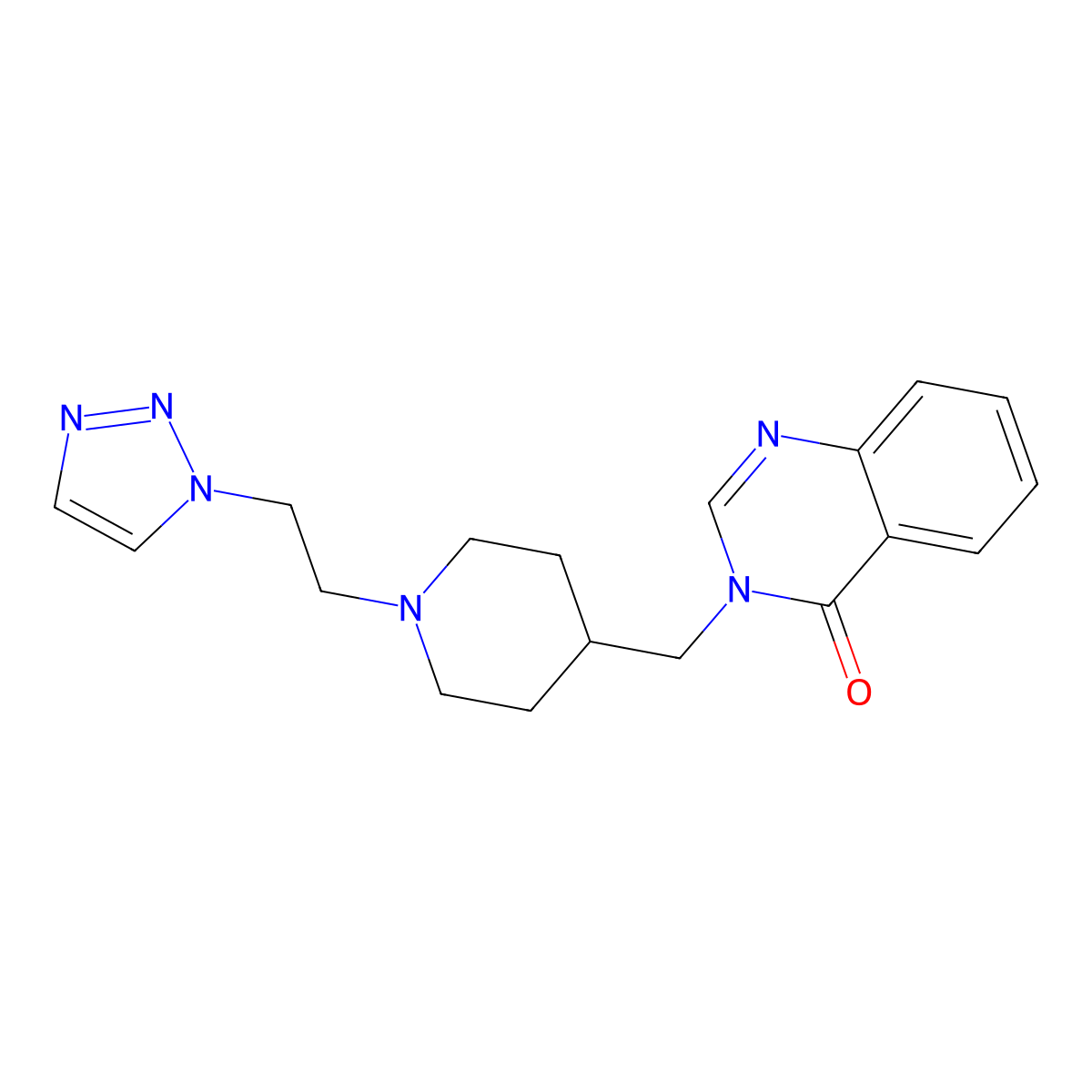 3-({1-[2-(1H-1,2,3-triazol-1-yl)ethyl]piperidin-4-yl}methyl)-3,4-dihydroquinazolin-4-one molecular structure, CAS 2380097-74-3