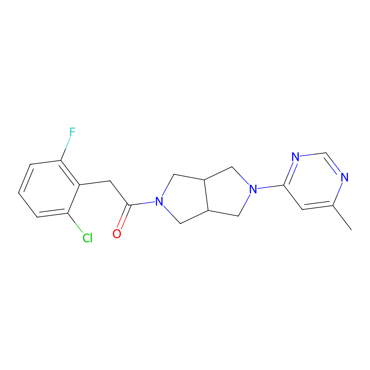 2-(2-Chloro-6-fluorophenyl)-1-[5-(6-methylpyrimidin-4-yl)-octahydropyrrolo[3,4-c]pyrrol-2-yl]ethan-1-one molecular structure, CAS 2380097-76-5