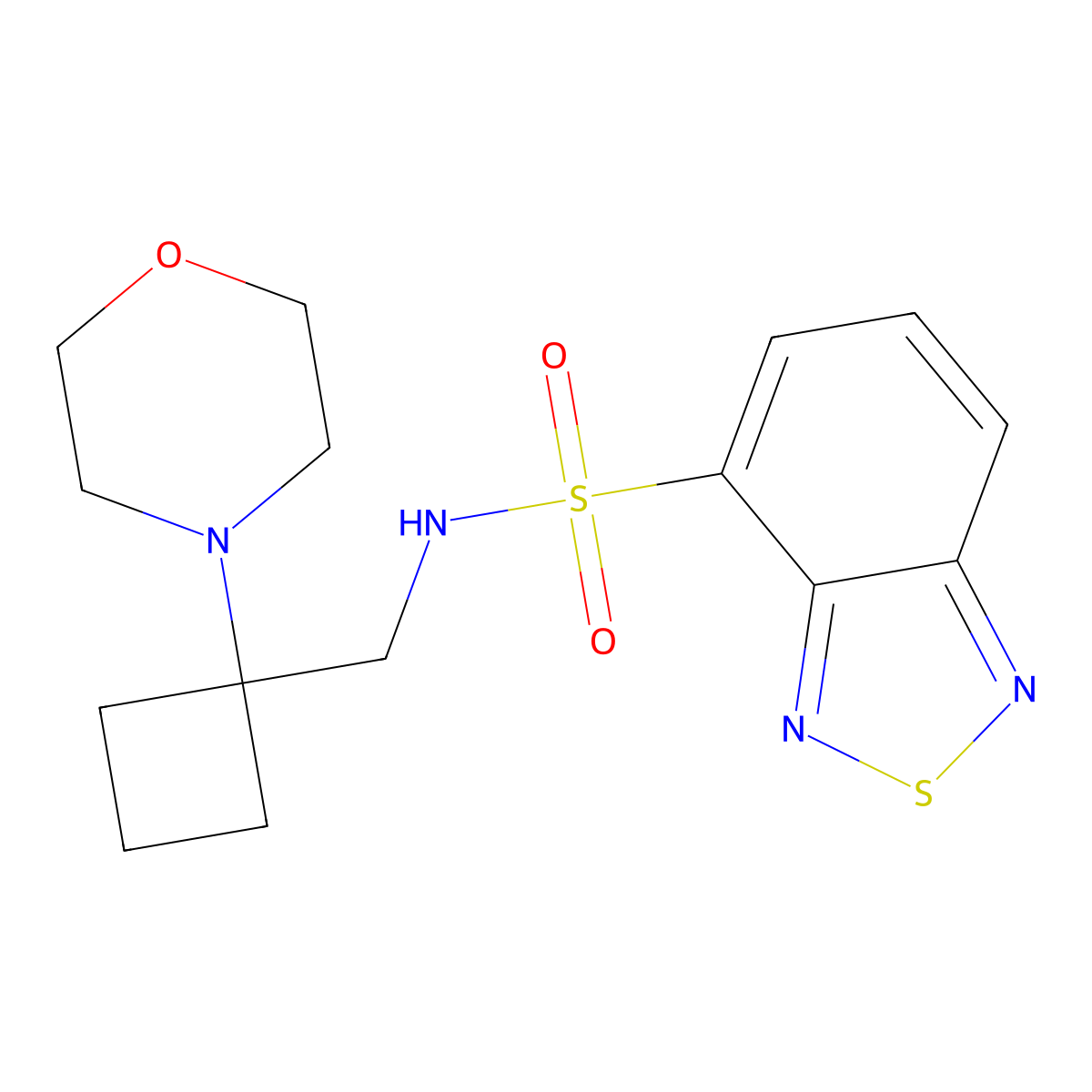 N-{[1-(morpholin-4-yl)cyclobutyl]methyl}-2,1,3-benzothiadiazole-4-sulfonamide molecular structure, CAS 2380097-85-6