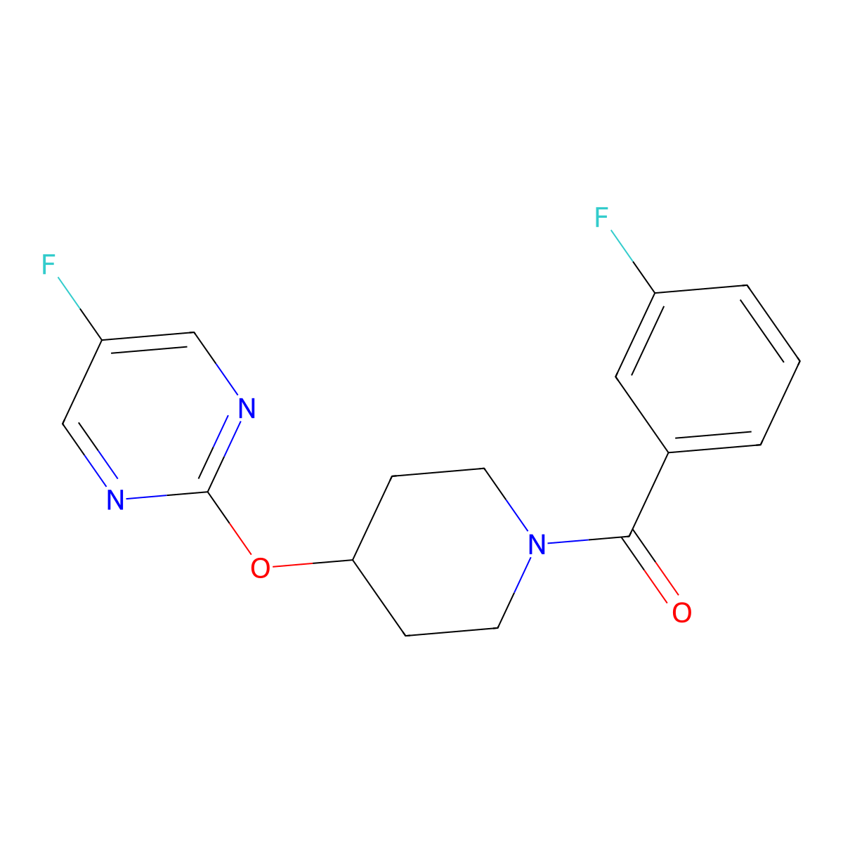 5-Fluoro-2-{[1-(3-fluorobenzoyl)piperidin-4-yl]oxy}pyrimidine molecular structure, CAS 2380097-90-3