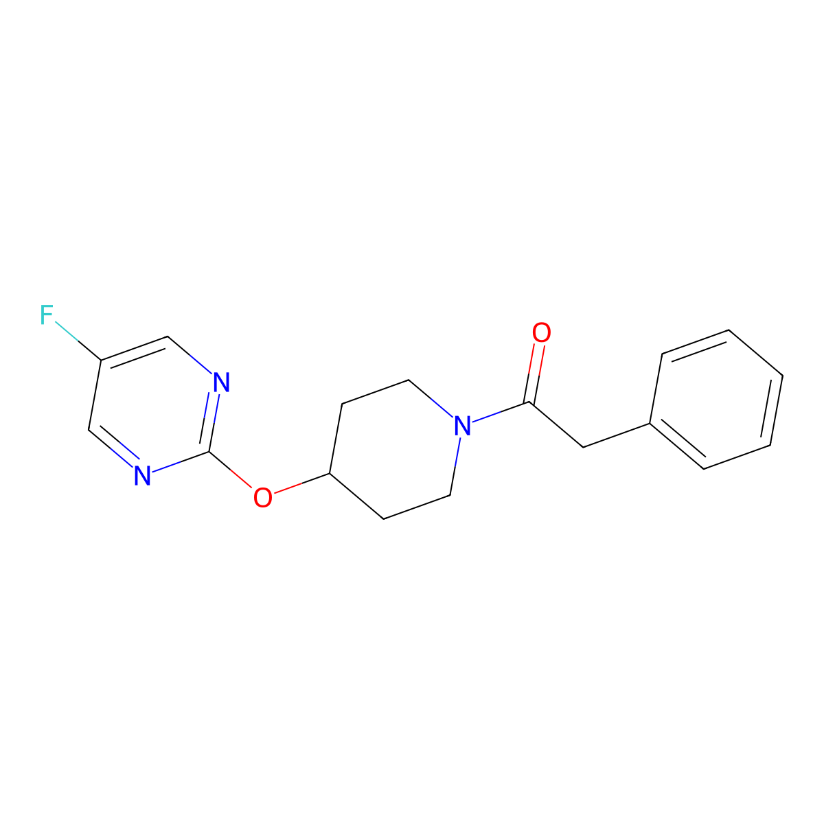 1-{4-[(5-Fluoropyrimidin-2-yl)oxy]piperidin-1-yl}-2-phenylethan-1-one molecular structure, CAS 2380098-04-2