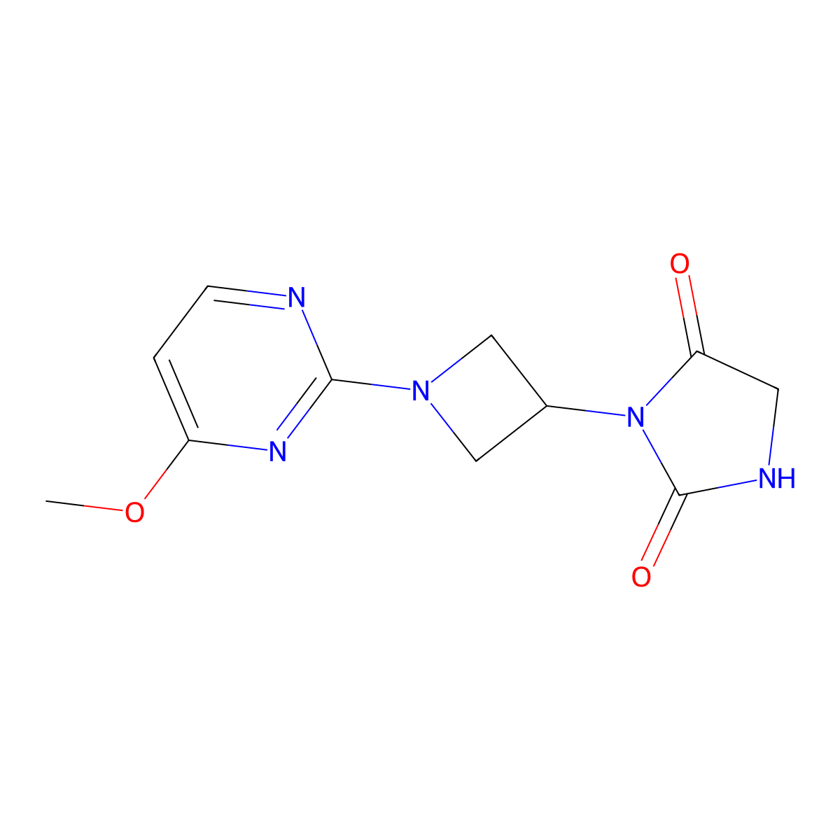 3-[1-(4-Methoxypyrimidin-2-yl)azetidin-3-yl]imidazolidine-2,4-dione molecular structure, CAS 2380098-09-7