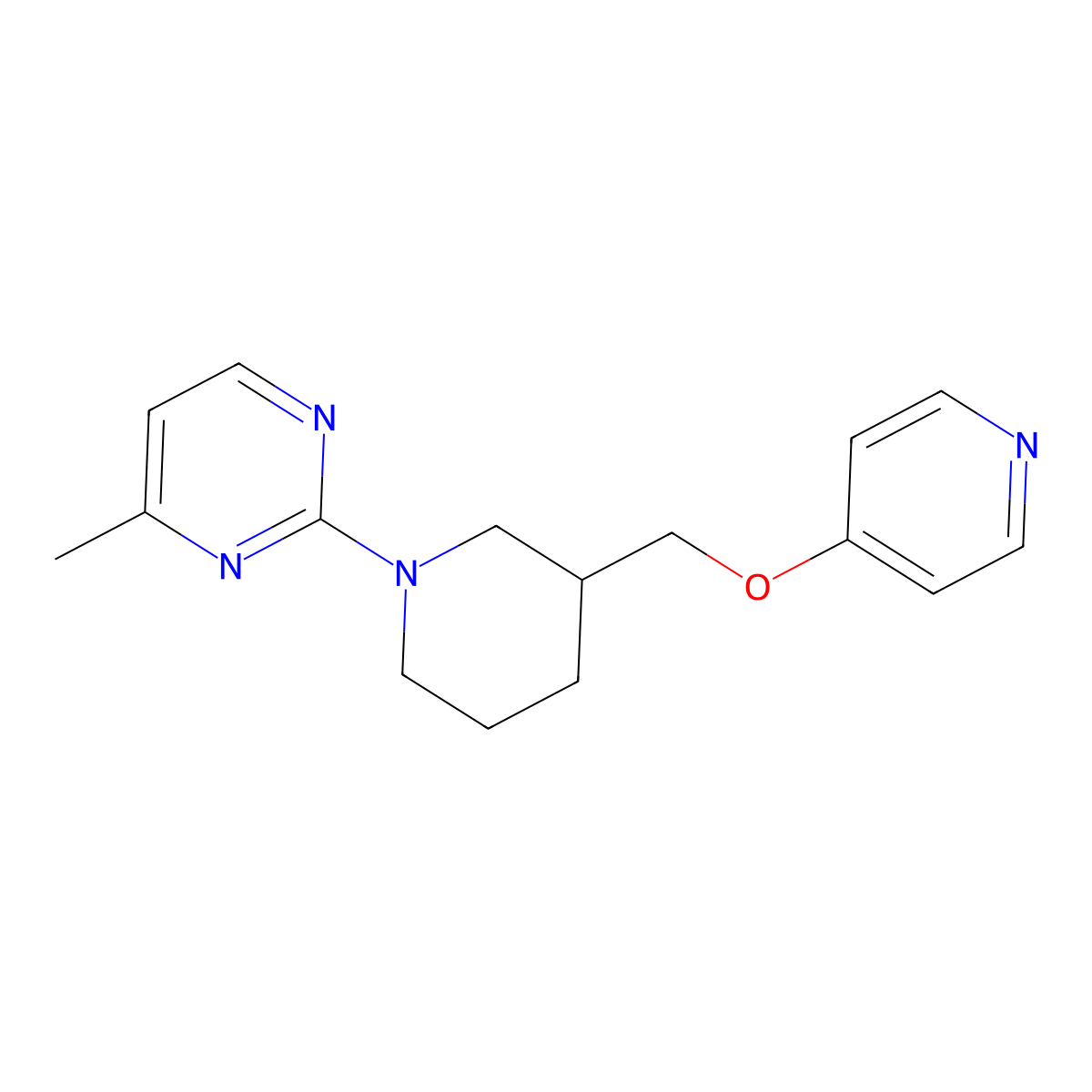 4-Methyl-2-{3-[(pyridin-4-yloxy)methyl]piperidin-1-yl}pyrimidine molecular structure, CAS 2380098-11-1