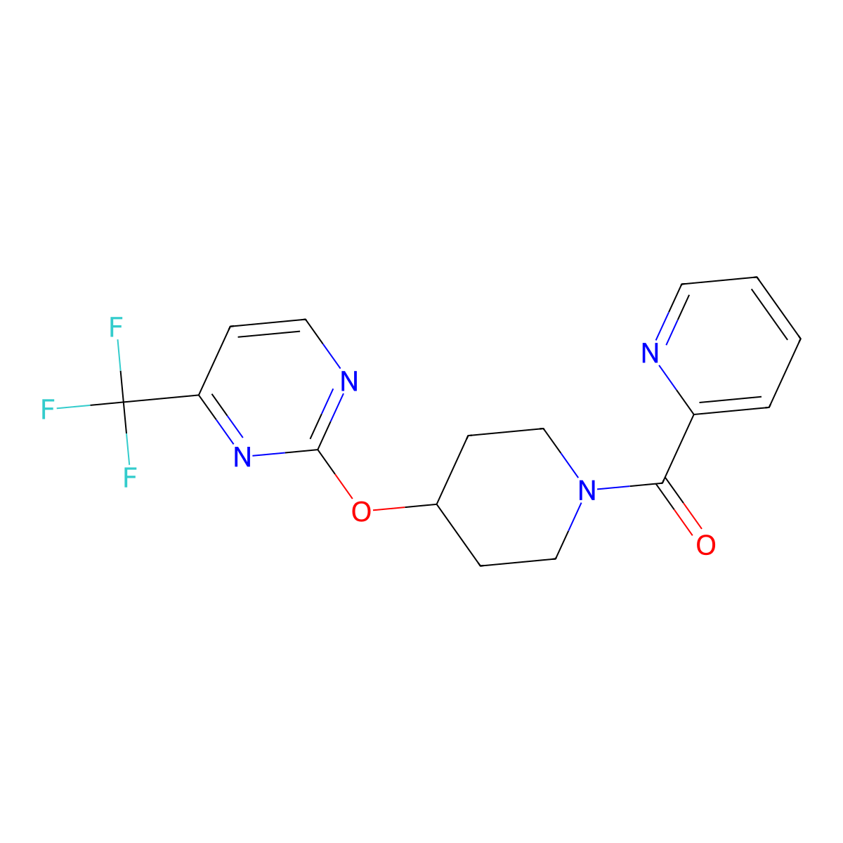 2-{[1-(Pyridine-2-carbonyl)piperidin-4-yl]oxy}-4-(trifluoromethyl)pyrimidine molecular structure, CAS 2380098-13-3