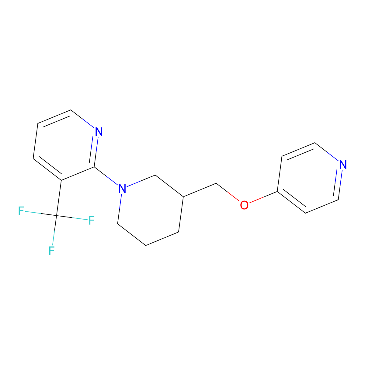 2-{3-[(Pyridin-4-yloxy)methyl]piperidin-1-yl}-3-(trifluoromethyl)pyridine molecular structure, CAS 2380098-20-2