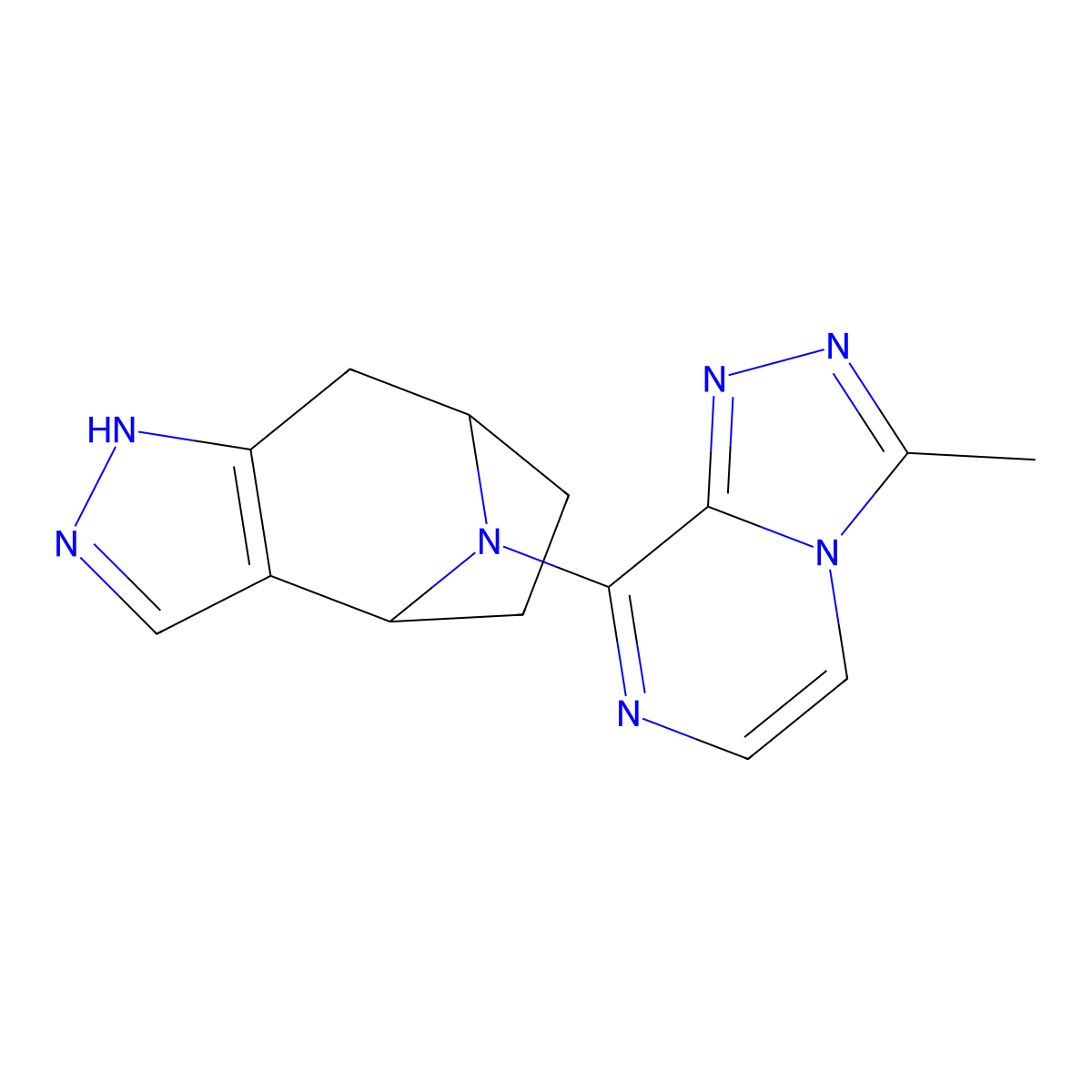 11-{3-Methyl-[1,2,4]triazolo[4,3-a]pyrazin-8-yl}-4,5,11-triazatricyclo[6.2.1.0^{2,6}]undeca-2(6),3-diene molecular structure, CAS 2380098-34-8