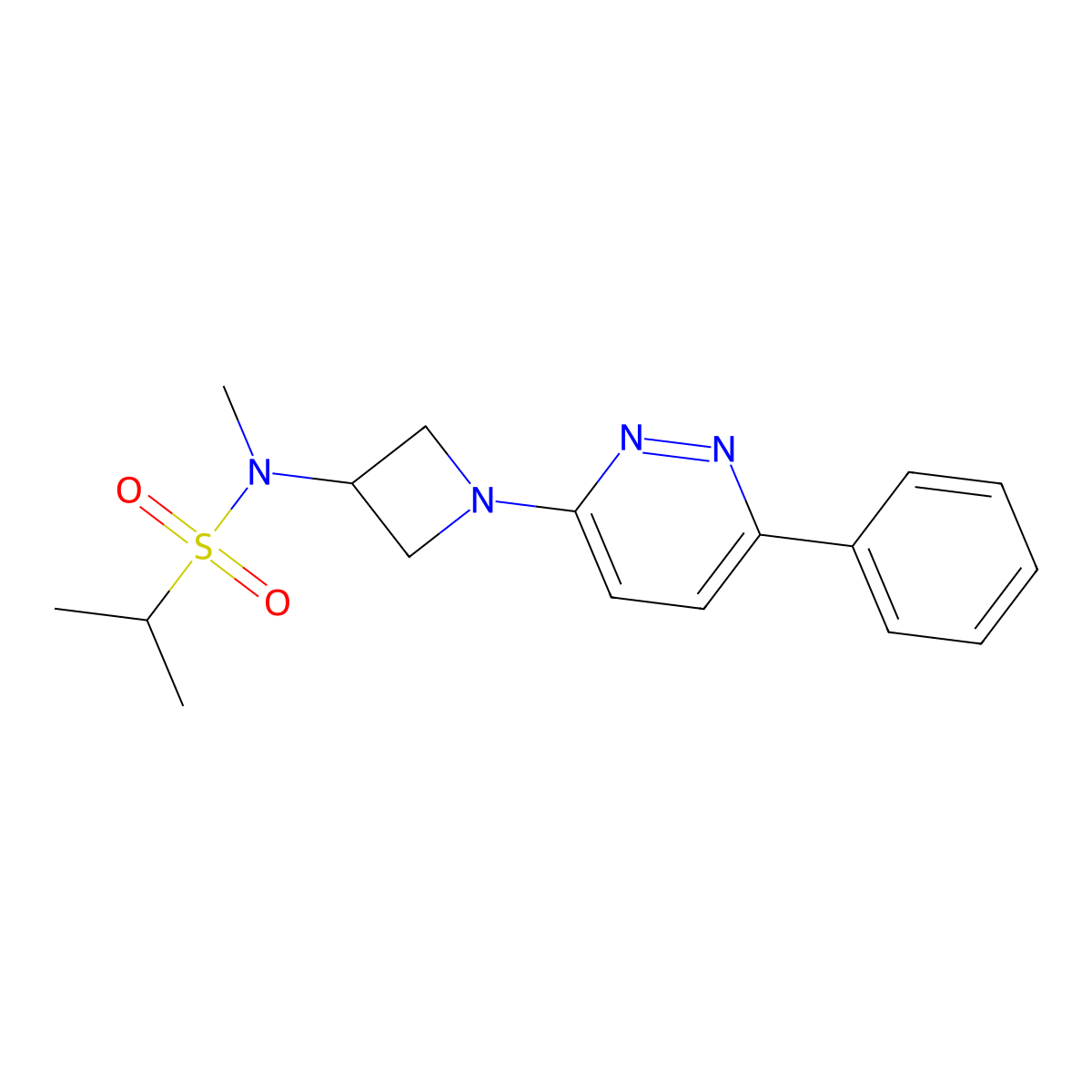 N-Methyl-N-[1-(6-phenylpyridazin-3-yl)azetidin-3-yl]propane-2-sulfonamide molecular structure, CAS 2380098-37-1