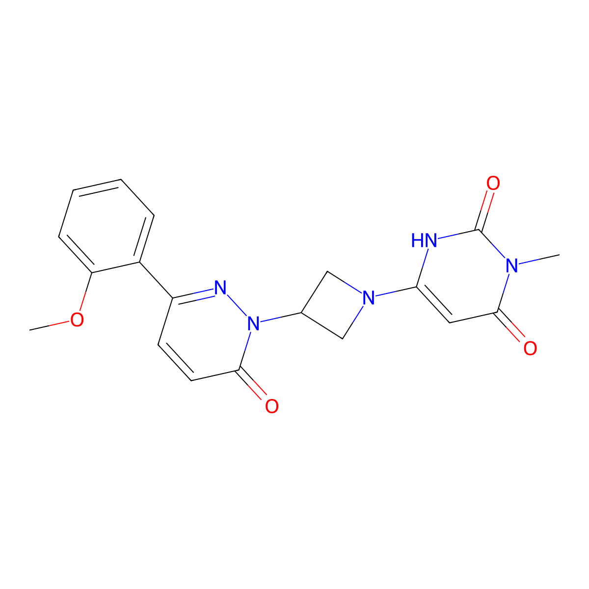 6-{3-[3-(2-Methoxyphenyl)-6-oxo-1,6-dihydropyridazin-1-yl]azetidin-1-yl}-3-methyl-1,2,3,4-tetrahydropyrimidine-2,4-dione molecular structure, CAS 2380098-38-2
