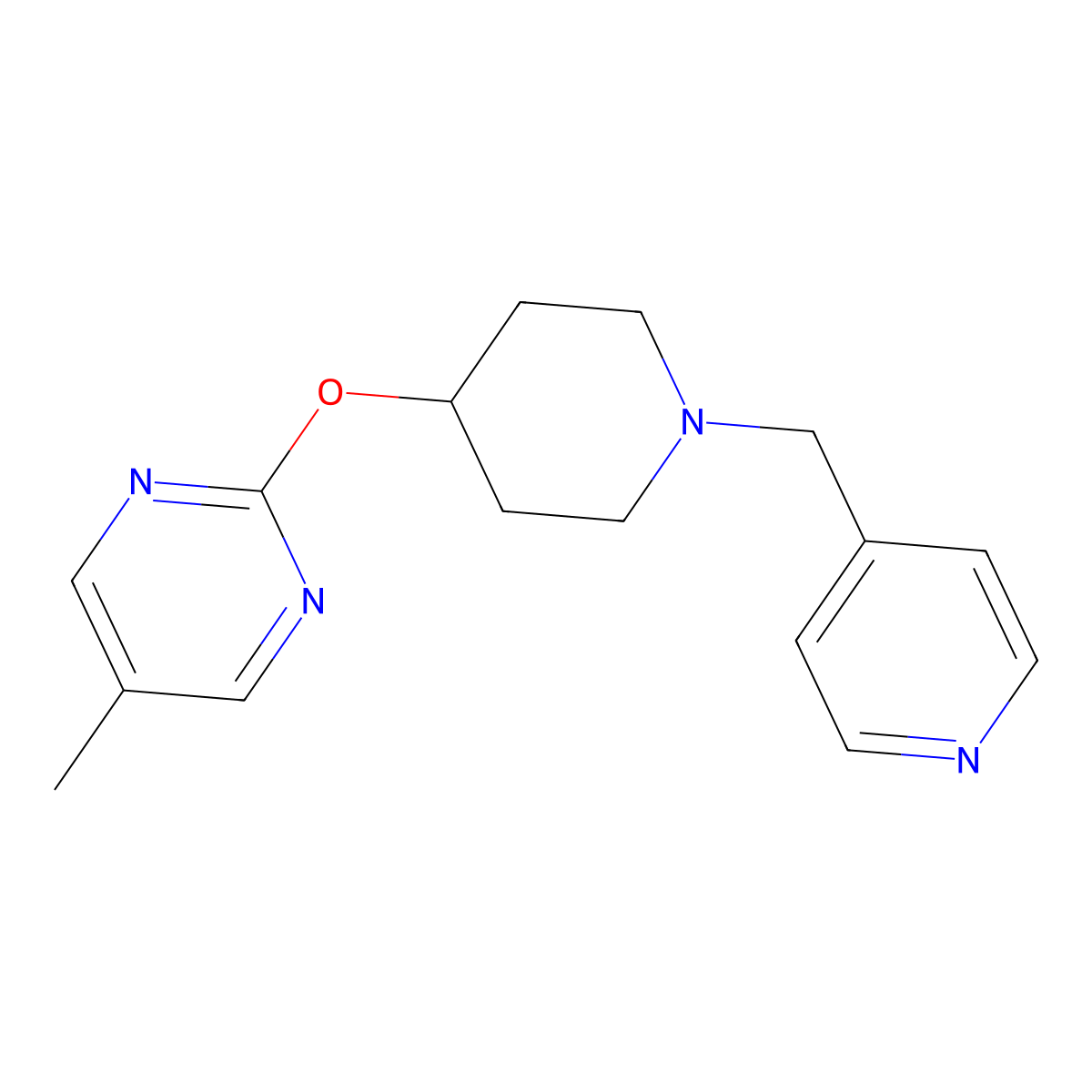5-Methyl-2-({1-[(pyridin-4-yl)methyl]piperidin-4-yl}oxy)pyrimidine molecular structure, CAS 2380098-41-7