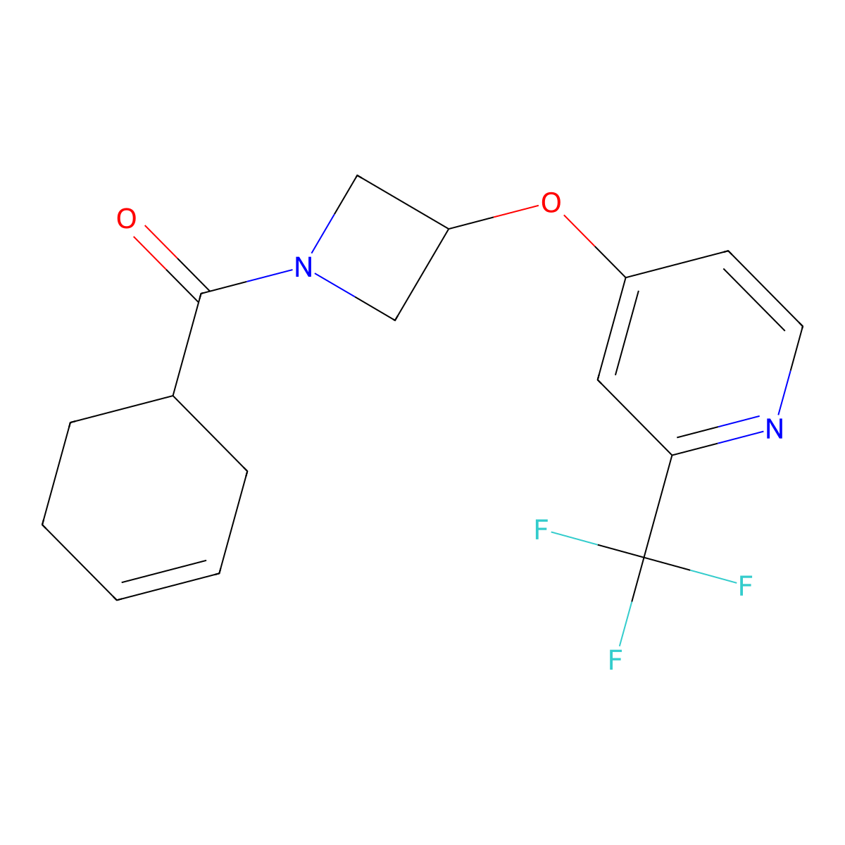 4-{[1-(Cyclohex-3-ene-1-carbonyl)azetidin-3-yl]oxy}-2-(trifluoromethyl)pyridine molecular structure, CAS 2380098-44-0