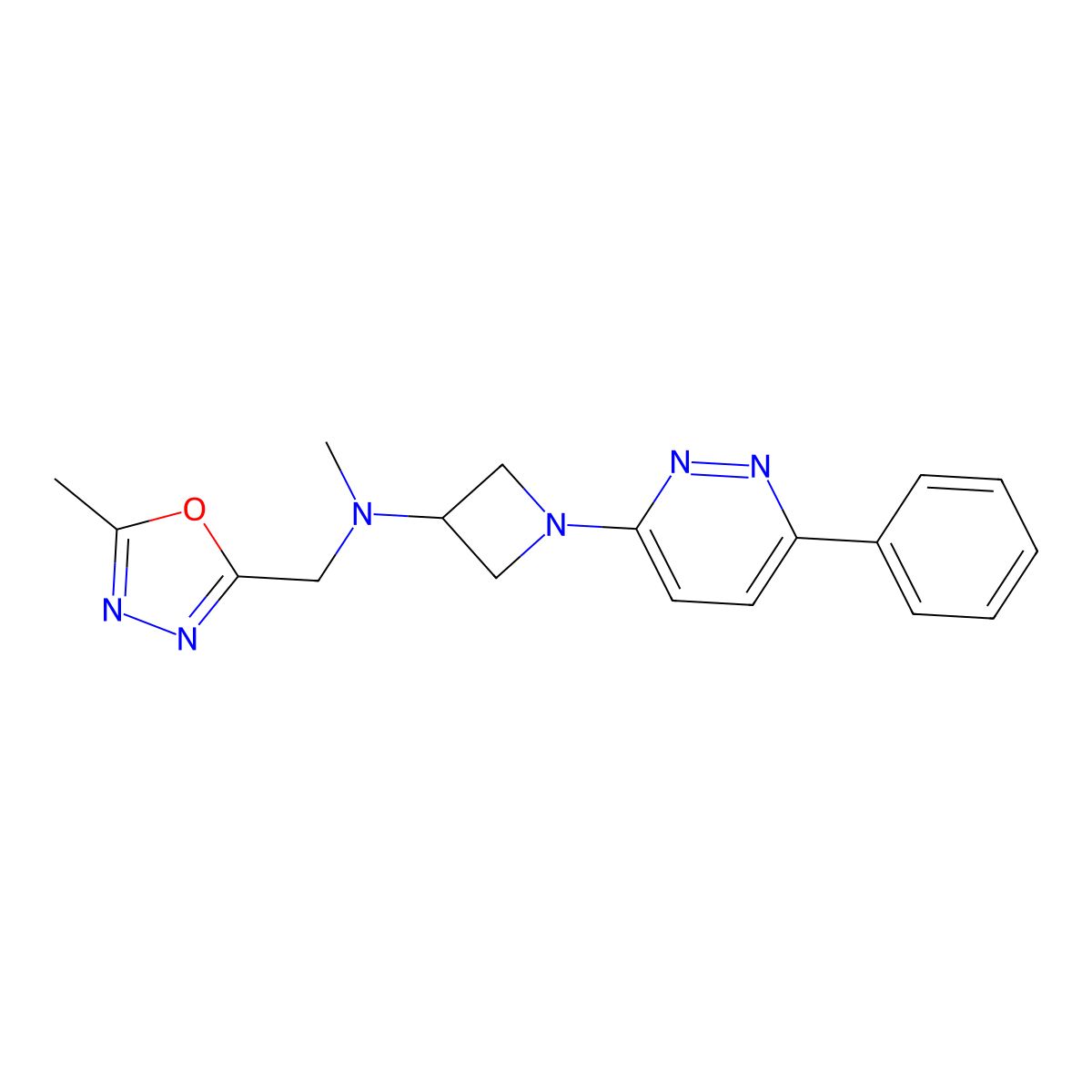 N-Methyl-N-[(5-methyl-1,3,4-oxadiazol-2-yl)methyl]-1-(6-phenylpyridazin-3-yl)azetidin-3-amine molecular structure, CAS 2380098-45-1