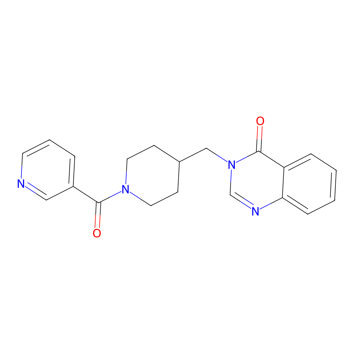 3-{[1-(Pyridine-3-carbonyl)piperidin-4-yl]methyl}-3,4-dihydroquinazolin-4-one molecular structure, CAS 2380098-55-3