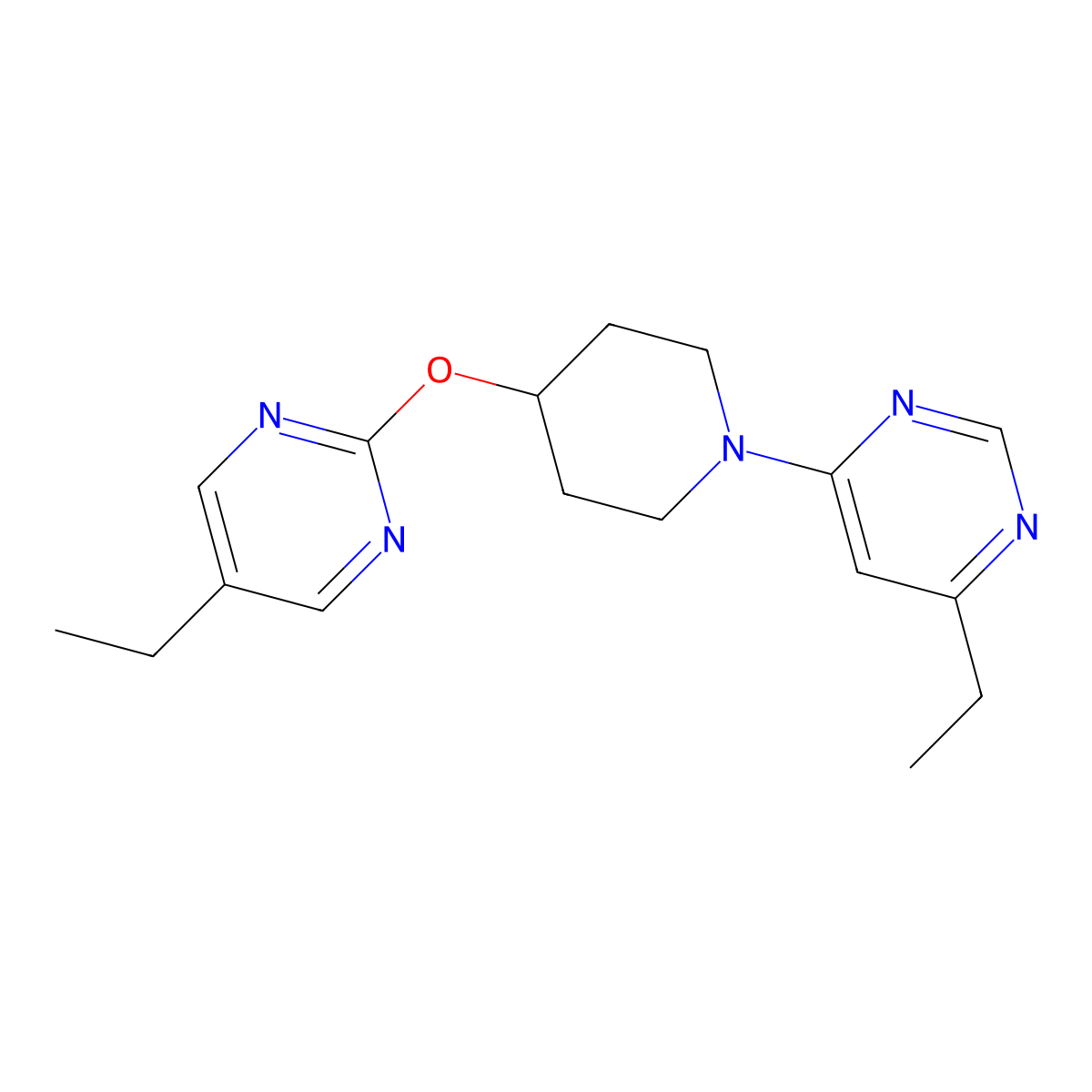 4-Ethyl-6-{4-[(5-ethylpyrimidin-2-yl)oxy]piperidin-1-yl}pyrimidine molecular structure, CAS 2380098-57-5