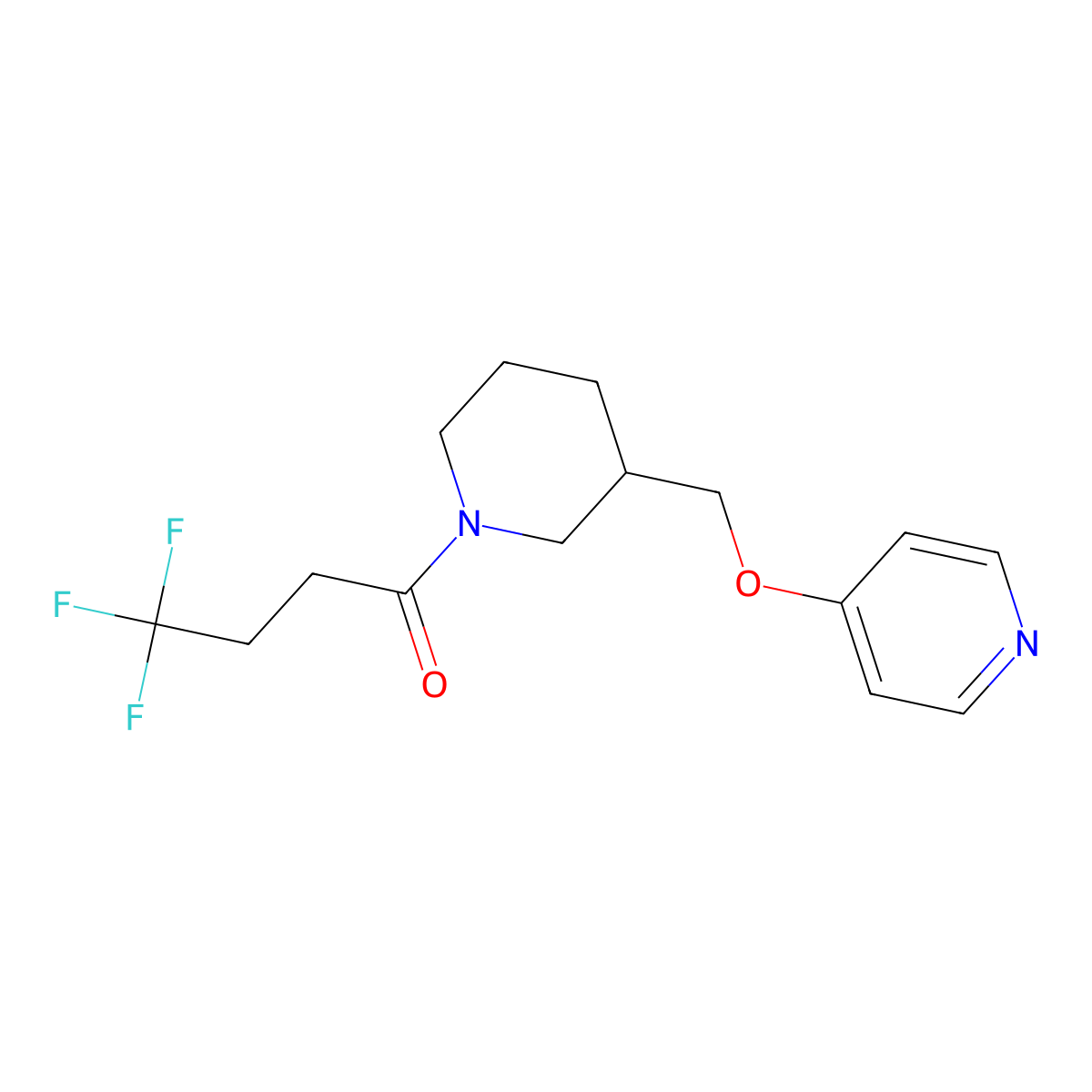 4,4,4-Trifluoro-1-{3-[(pyridin-4-yloxy)methyl]piperidin-1-yl}butan-1-one molecular structure, CAS 2380098-61-1