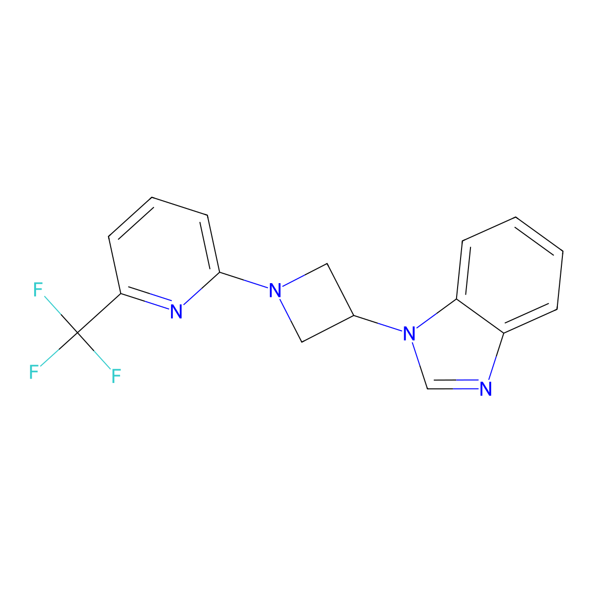 1-{1-[6-(trifluoromethyl)pyridin-2-yl]azetidin-3-yl}-1H-1,3-benzodiazole molecular structure, CAS 2380098-63-3