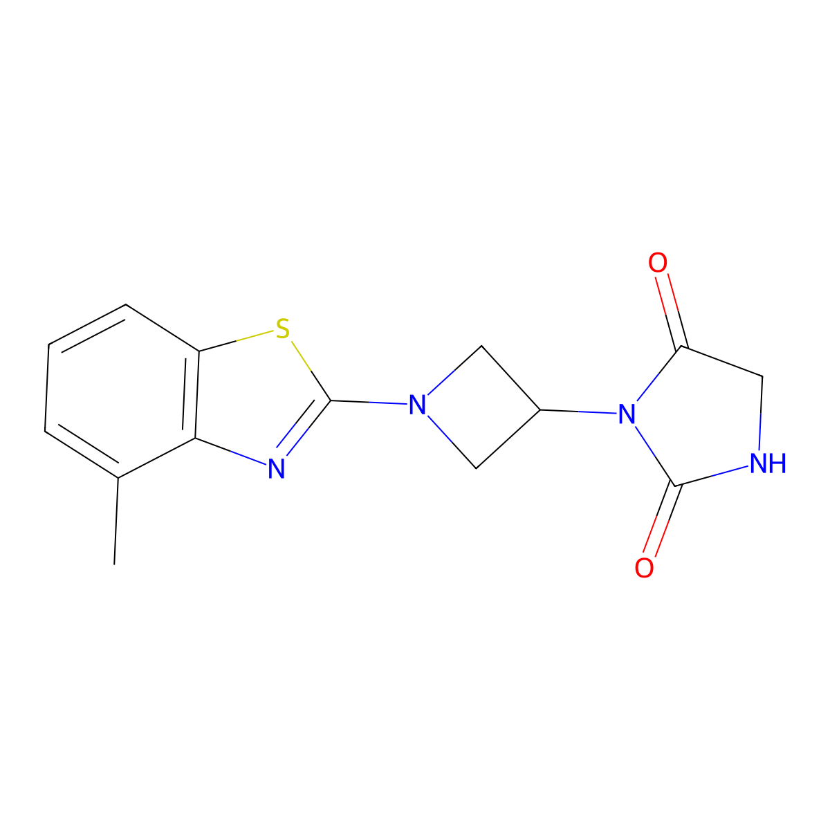 3-[1-(4-Methyl-1,3-benzothiazol-2-yl)azetidin-3-yl]imidazolidine-2,4-dione molecular structure, CAS 2380098-86-0