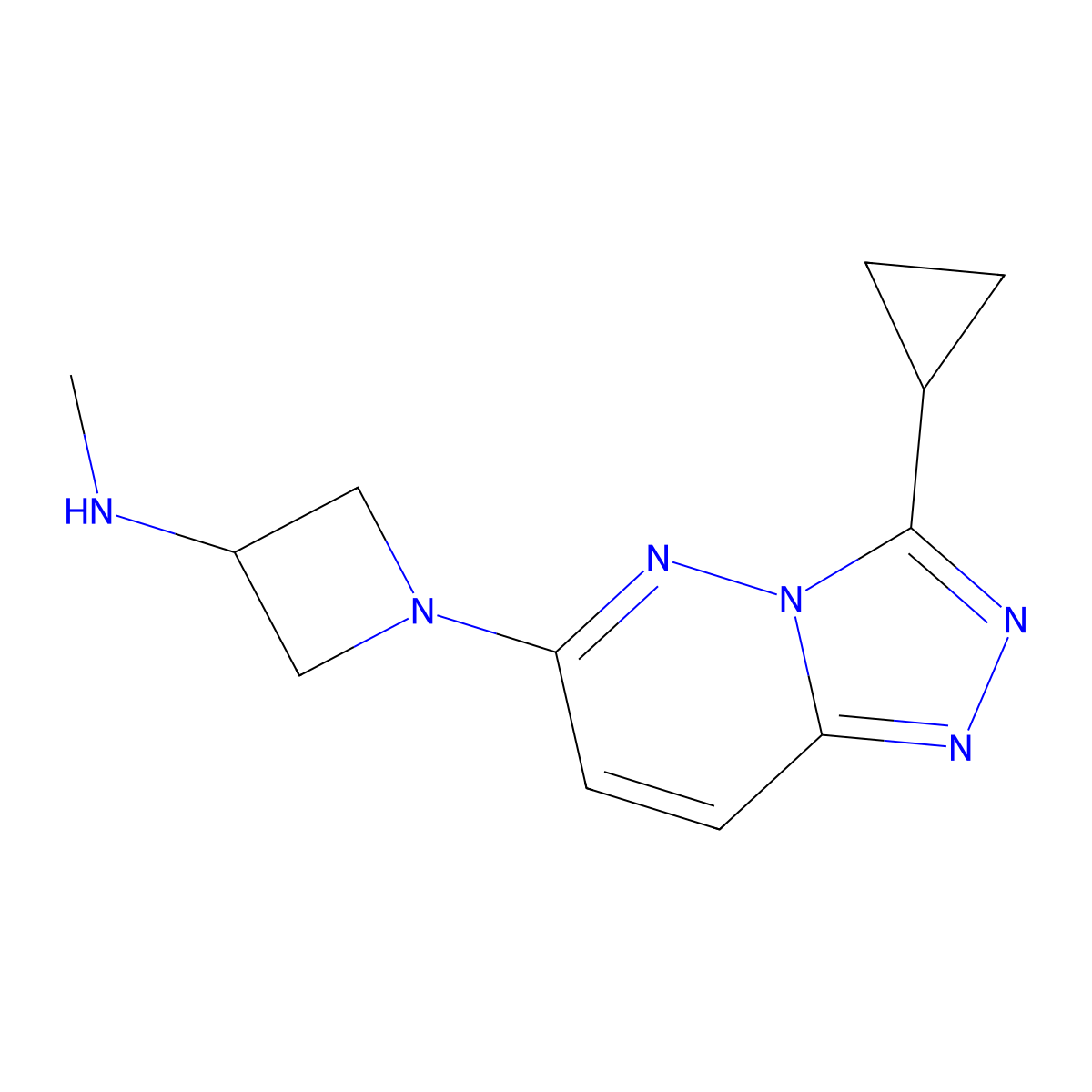 1-{3-cyclopropyl-[1,2,4]triazolo[4,3-b]pyridazin-6-yl}-N-methylazetidin-3-amine molecular structure, CAS 2380098-96-2