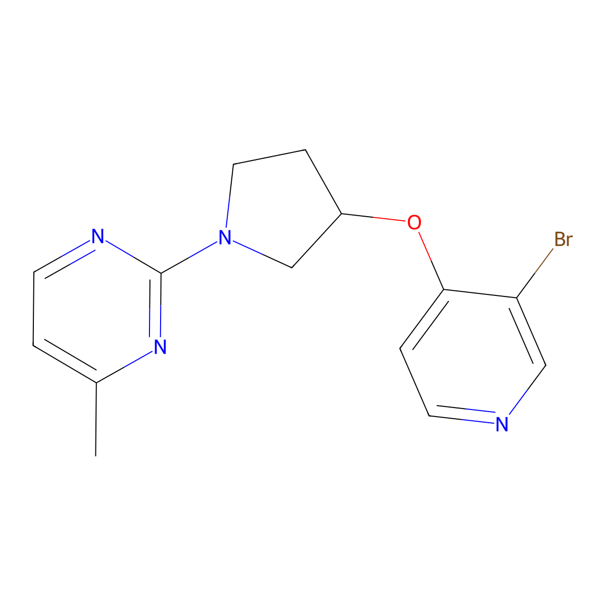 2-{3-[(3-Bromopyridin-4-yl)oxy]pyrrolidin-1-yl}-4-methylpyrimidine molecular structure, CAS 2380098-98-4
