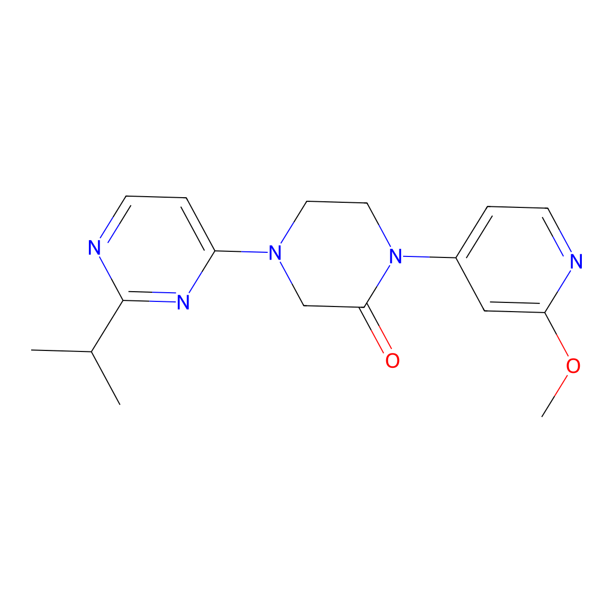 1-(2-Methoxypyridin-4-yl)-4-[2-(propan-2-yl)pyrimidin-4-yl]piperazin-2-one molecular structure, CAS 2380099-01-2