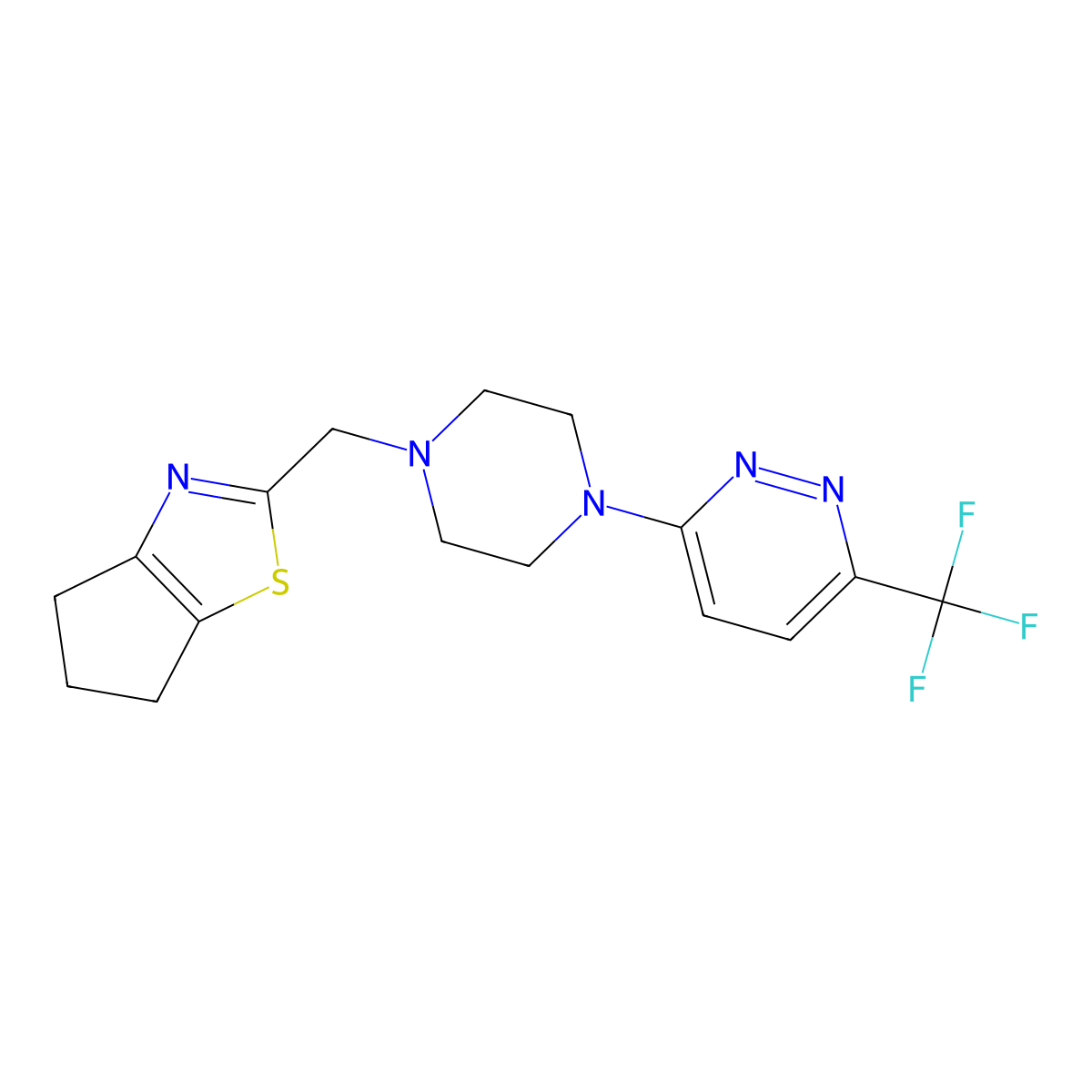 3-[4-({4H,5H,6H-cyclopenta[d][1,3]thiazol-2-yl}methyl)piperazin-1-yl]-6-(trifluoromethyl)pyridazine molecular structure, CAS 2380099-05-6