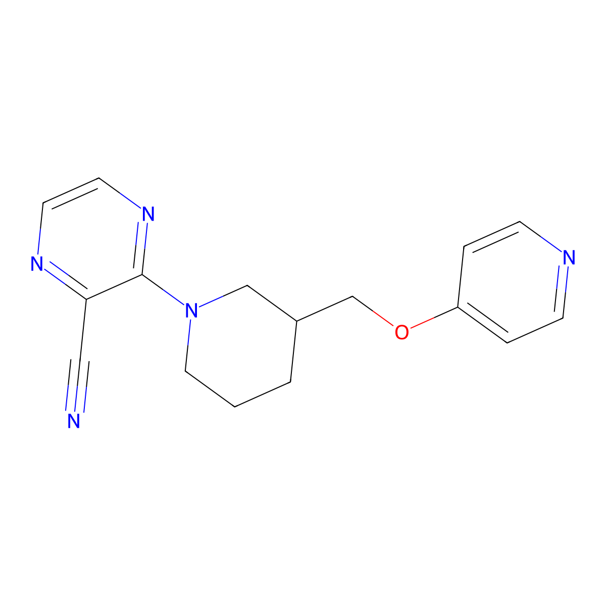 3-{3-[(Pyridin-4-yloxy)methyl]piperidin-1-yl}pyrazine-2-carbonitrile molecular structure, CAS 2380099-15-8