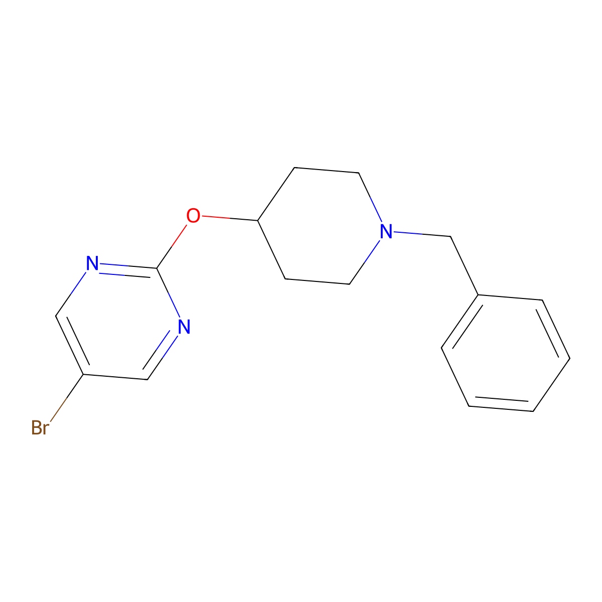 2-[(1-Benzylpiperidin-4-yl)oxy]-5-bromopyrimidine molecular structure, CAS 2380099-19-2