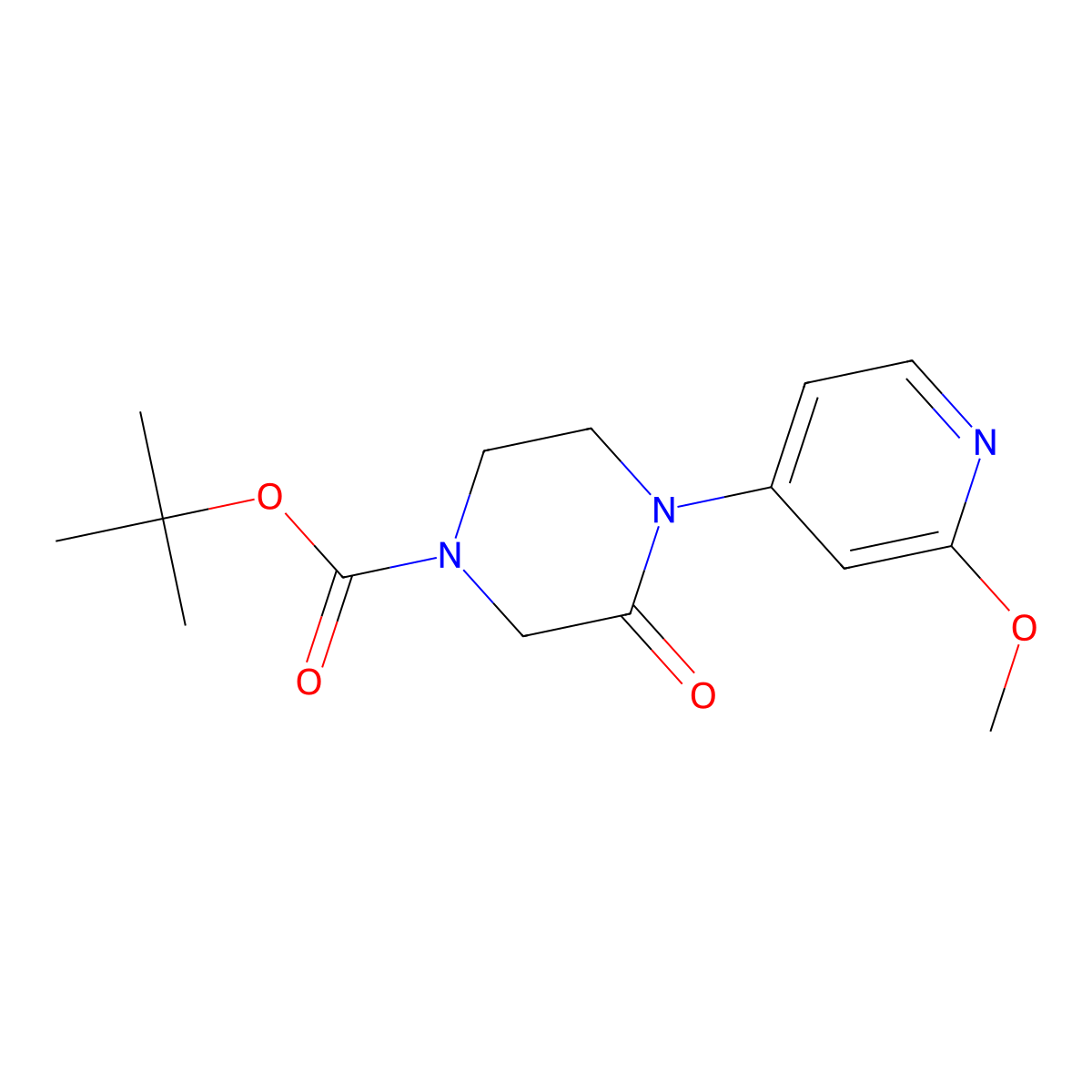 Tert-butyl 4-(2-methoxypyridin-4-yl)-3-oxopiperazine-1-carboxylate molecular structure, CAS 2380099-20-5