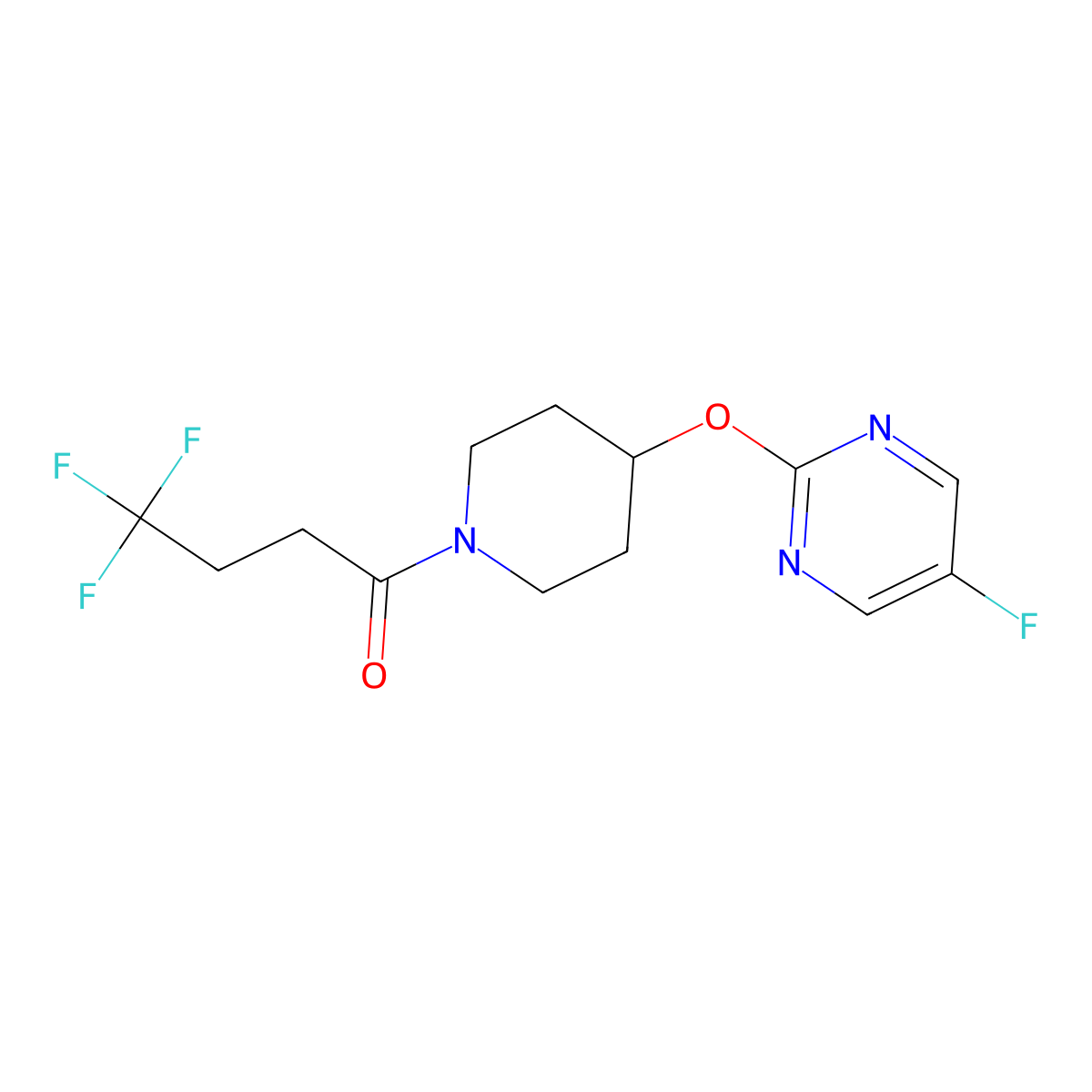 4,4,4-Trifluoro-1-{4-[(5-fluoropyrimidin-2-yl)oxy]piperidin-1-yl}butan-1-one molecular structure, CAS 2380099-69-2