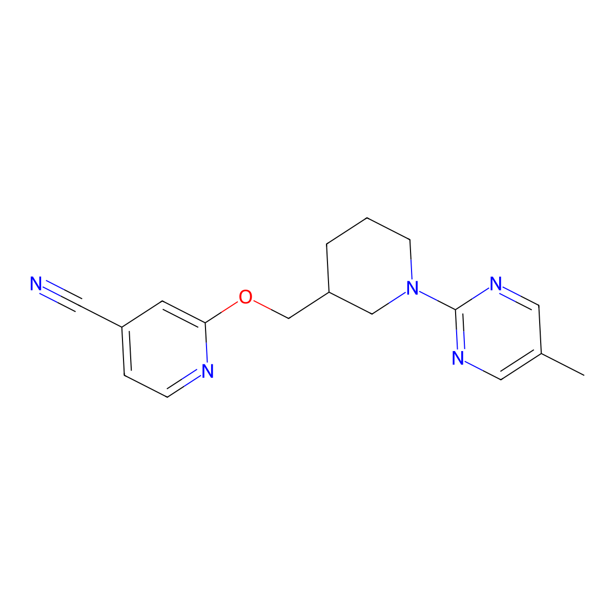 2-{[1-(5-Methylpyrimidin-2-yl)piperidin-3-yl]methoxy}pyridine-4-carbonitrile molecular structure, CAS 2380099-73-8