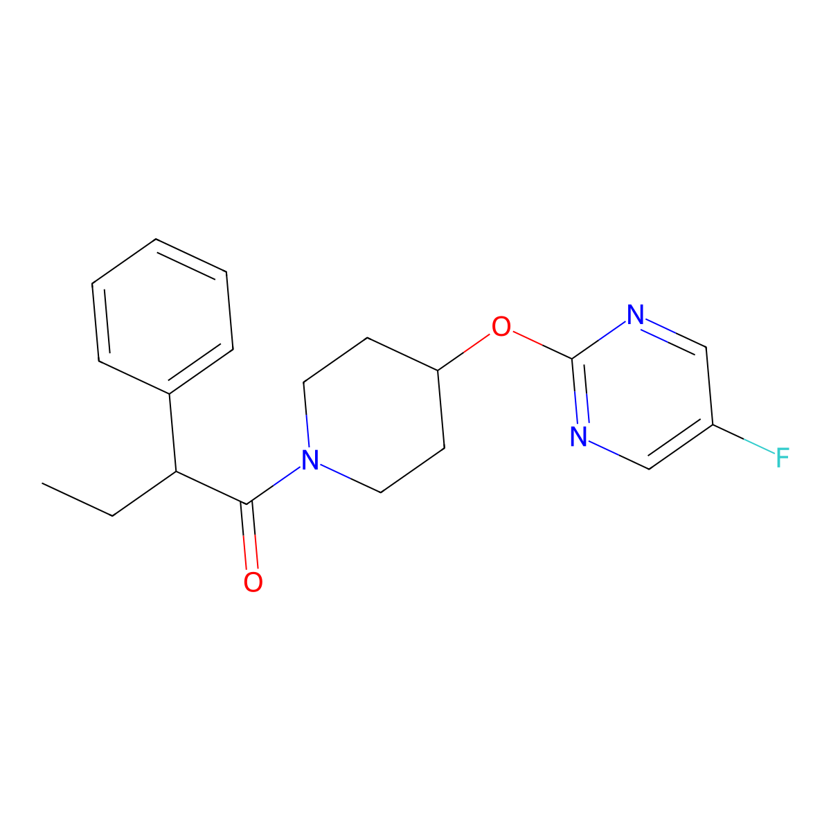 1-{4-[(5-Fluoropyrimidin-2-yl)oxy]piperidin-1-yl}-2-phenylbutan-1-one molecular structure, CAS 2380099-81-8