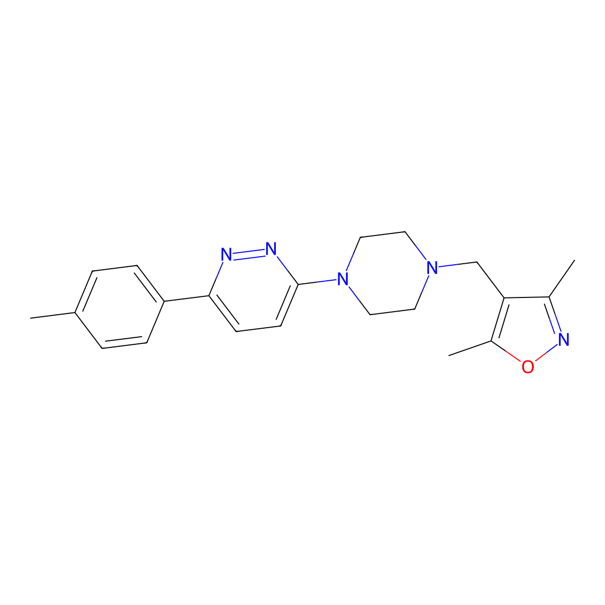 3-{4-[(3,5-Dimethyl-1,2-oxazol-4-yl)methyl]piperazin-1-yl}-6-(4-methylphenyl)pyridazine molecular structure, CAS 2380100-14-9