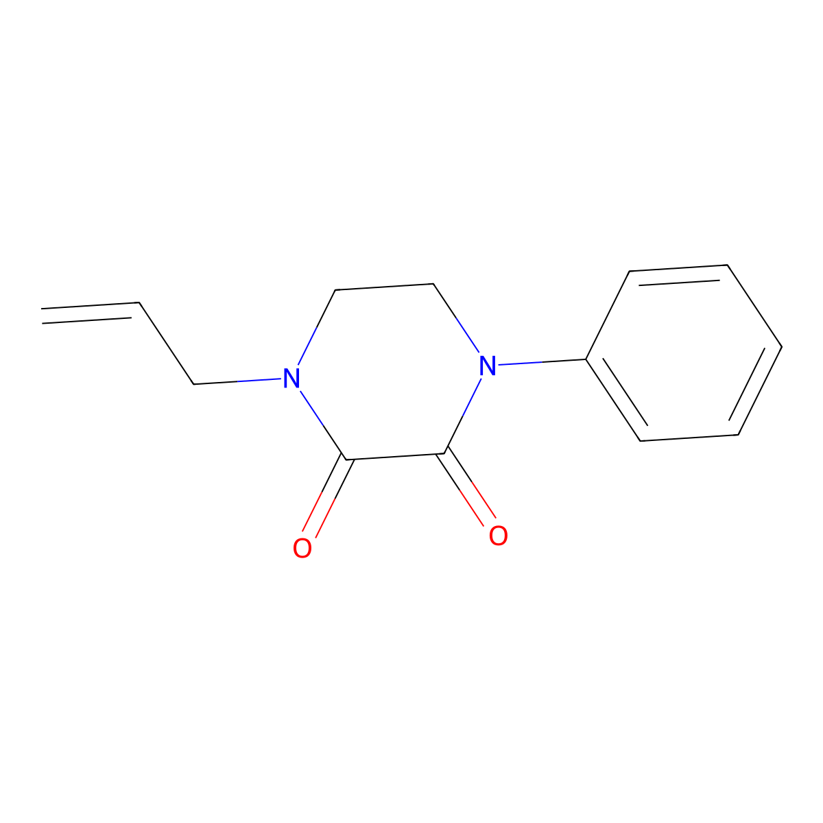 1-Phenyl-4-prop-2-enylpiperazine-2,3-dione molecular structure, CAS 2380100-86-5