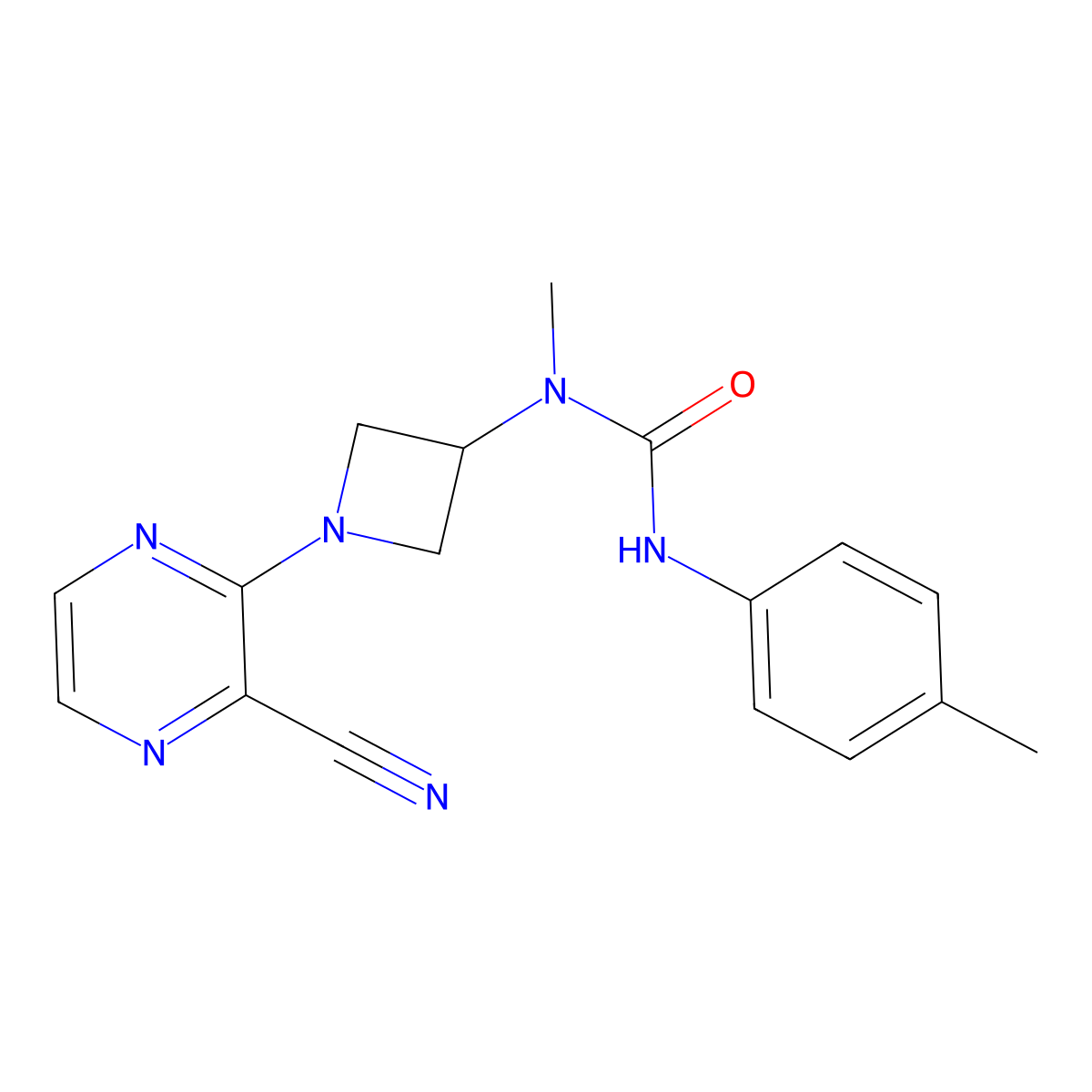 3-[1-(3-Cyanopyrazin-2-yl)azetidin-3-yl]-3-methyl-1-(4-methylphenyl)urea molecular structure, CAS 2380100-90-1
