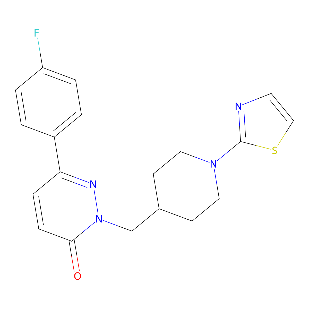 6-(4-Fluorophenyl)-2-{[1-(1,3-thiazol-2-yl)piperidin-4-yl]methyl}-2,3-dihydropyridazin-3-one molecular structure, CAS 2380101-02-8