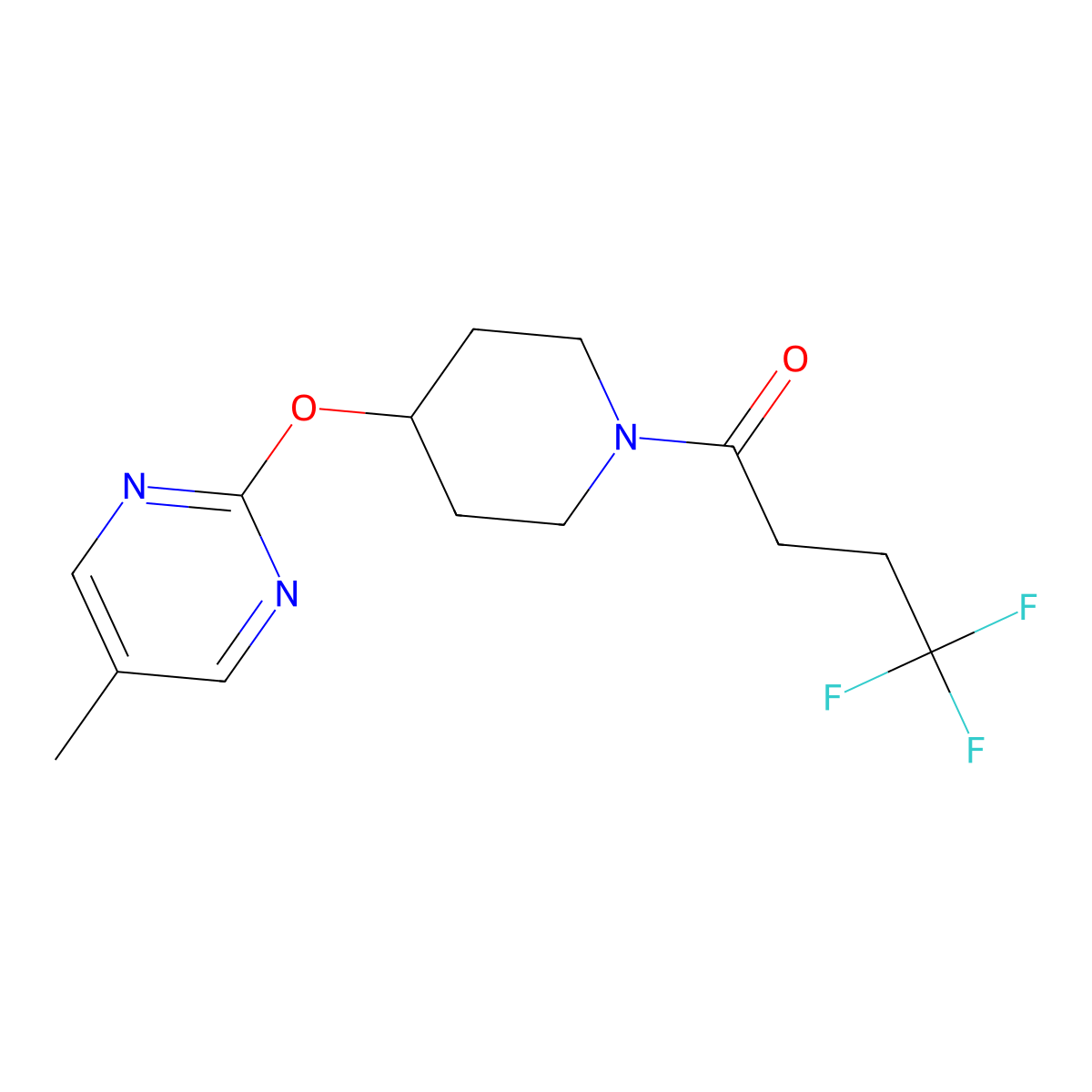 4,4,4-Trifluoro-1-{4-[(5-methylpyrimidin-2-yl)oxy]piperidin-1-yl}butan-1-one molecular structure, CAS 2380101-11-9