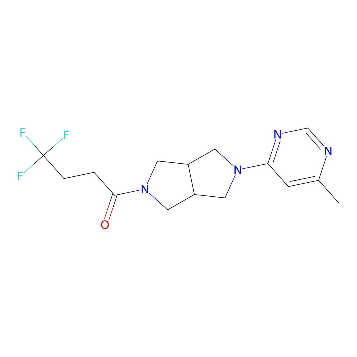4,4,4-Trifluoro-1-[5-(6-methylpyrimidin-4-yl)-octahydropyrrolo[3,4-c]pyrrol-2-yl]butan-1-one molecular structure, CAS 2380101-21-1