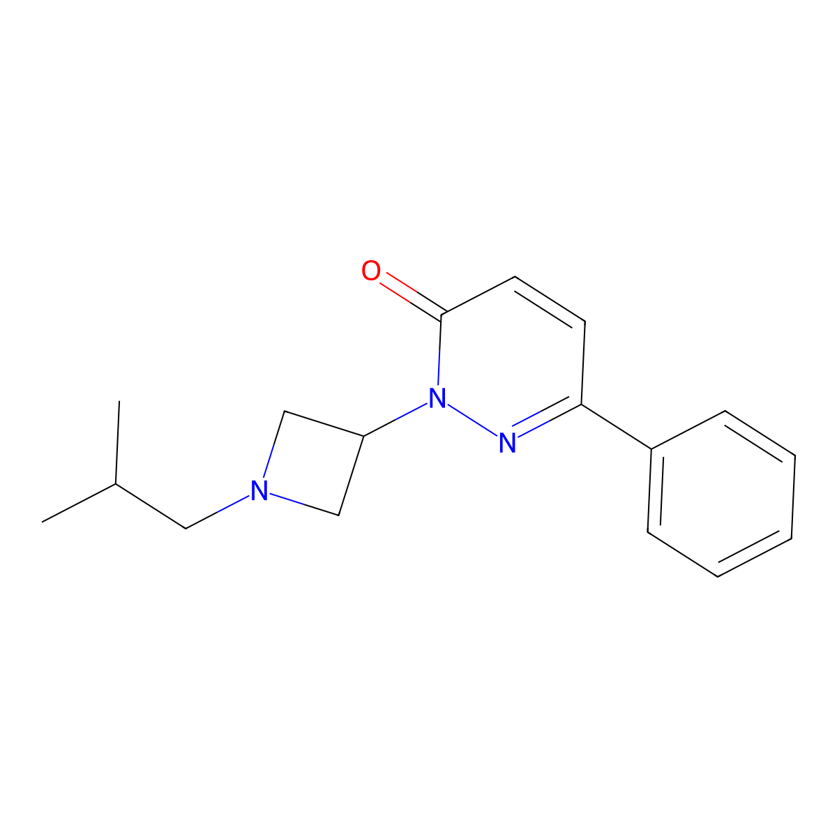 2-[1-(2-Methylpropyl)azetidin-3-yl]-6-phenyl-2,3-dihydropyridazin-3-one molecular structure, CAS 2380101-25-5