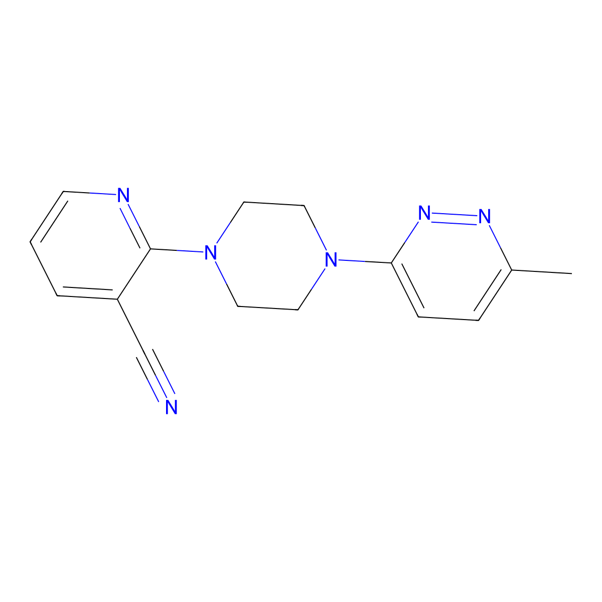 2-[4-(6-Methylpyridazin-3-yl)piperazin-1-yl]pyridine-3-carbonitrile molecular structure, CAS 2380101-27-7