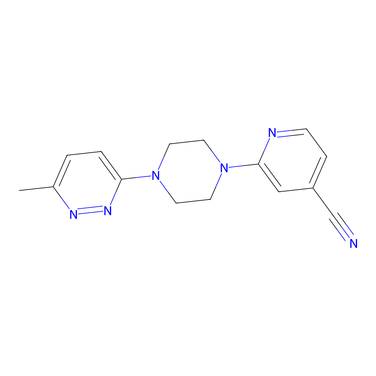 2-[4-(6-Methylpyridazin-3-yl)piperazin-1-yl]pyridine-4-carbonitrile molecular structure, CAS 2380140-71-4