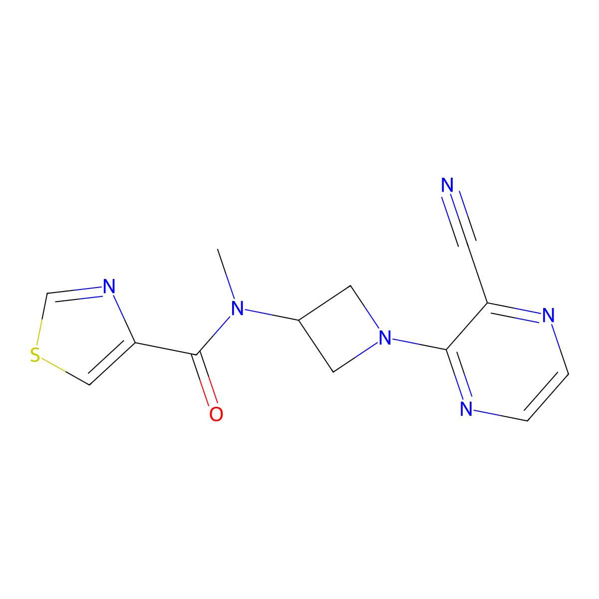 N-[1-(3-Cyanopyrazin-2-yl)azetidin-3-yl]-N-methyl-1,3-thiazole-4-carboxamide molecular structure, CAS 2380140-75-8