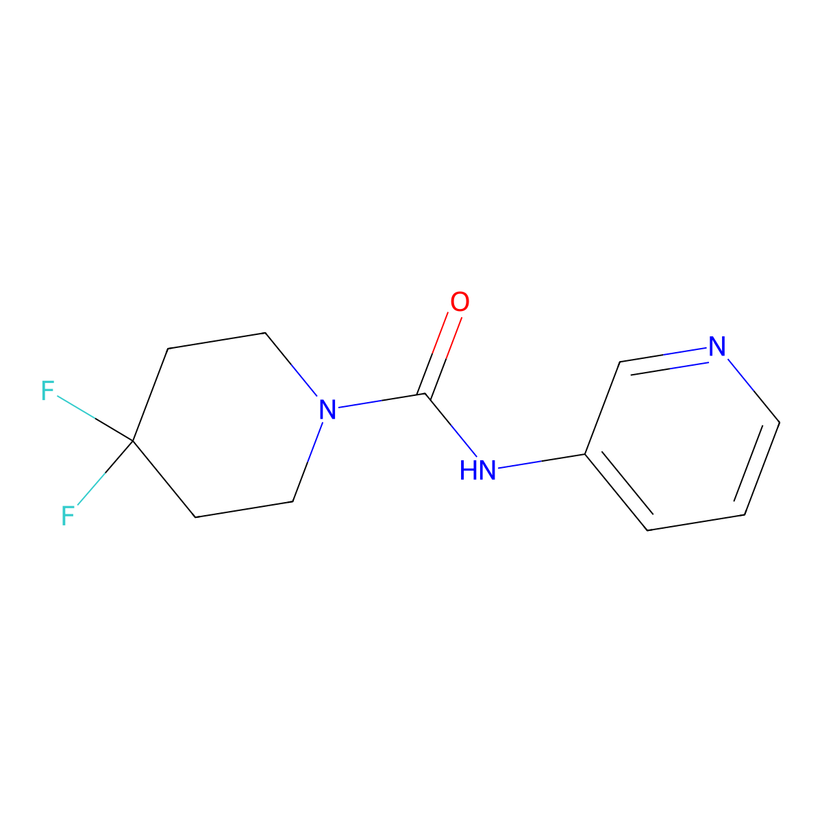4,4-difluoro-N-(pyridin-3-yl)piperidine-1-carboxamide molecular structure, CAS 2380140-82-7