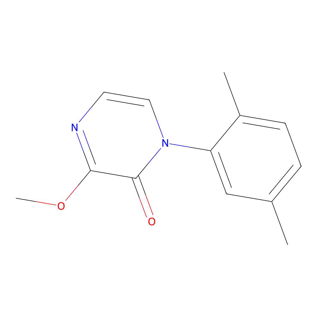 1-(2,5-Dimethylphenyl)-3-methoxy-1,2-dihydropyrazin-2-one molecular structure, CAS 2380140-84-9