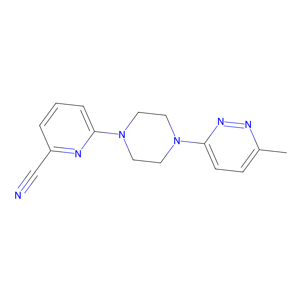 6-[4-(6-Methylpyridazin-3-yl)piperazin-1-yl]pyridine-2-carbonitrile molecular structure, CAS 2380140-86-1