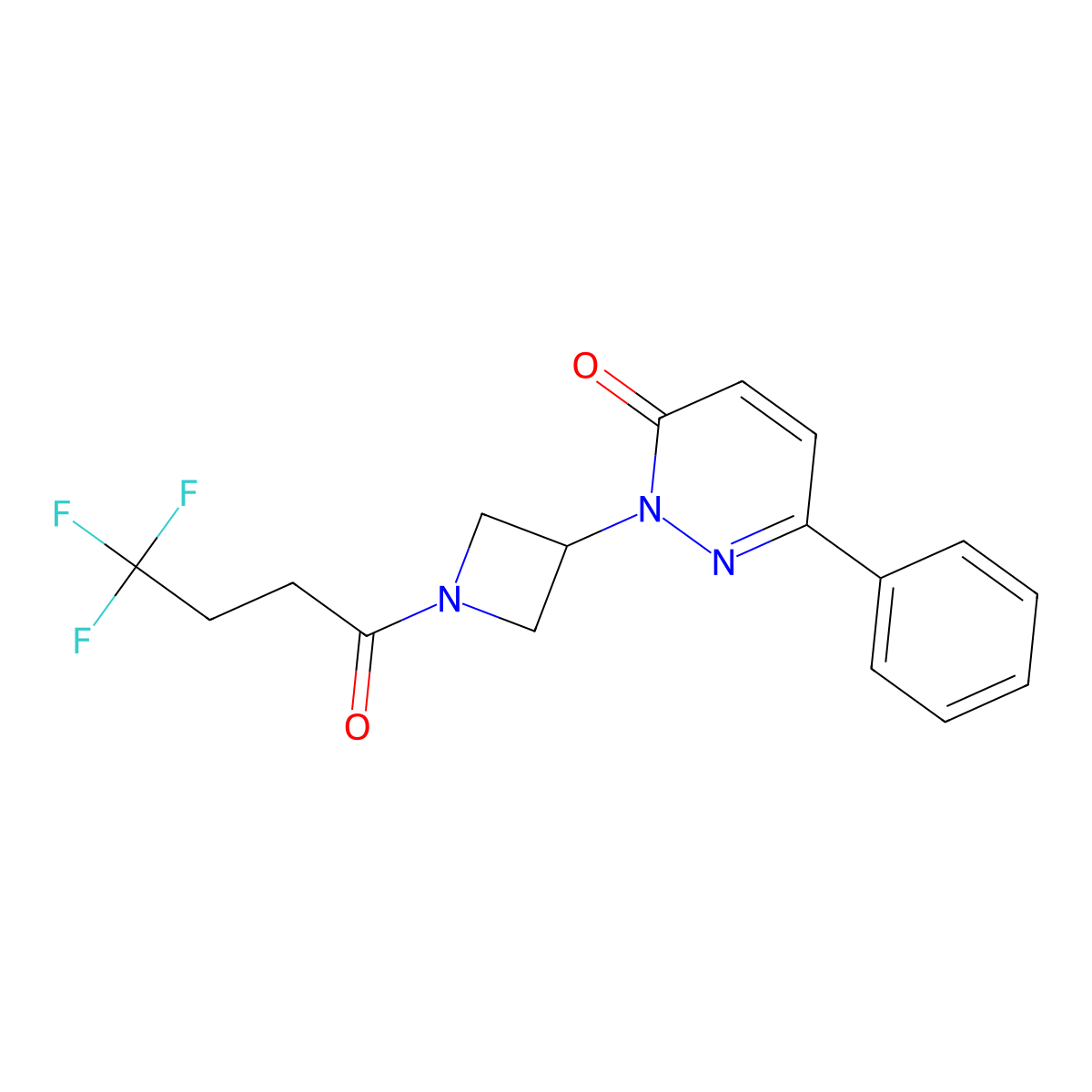 6-Phenyl-2-[1-(4,4,4-trifluorobutanoyl)azetidin-3-yl]-2,3-dihydropyridazin-3-one molecular structure, CAS 2380141-01-3