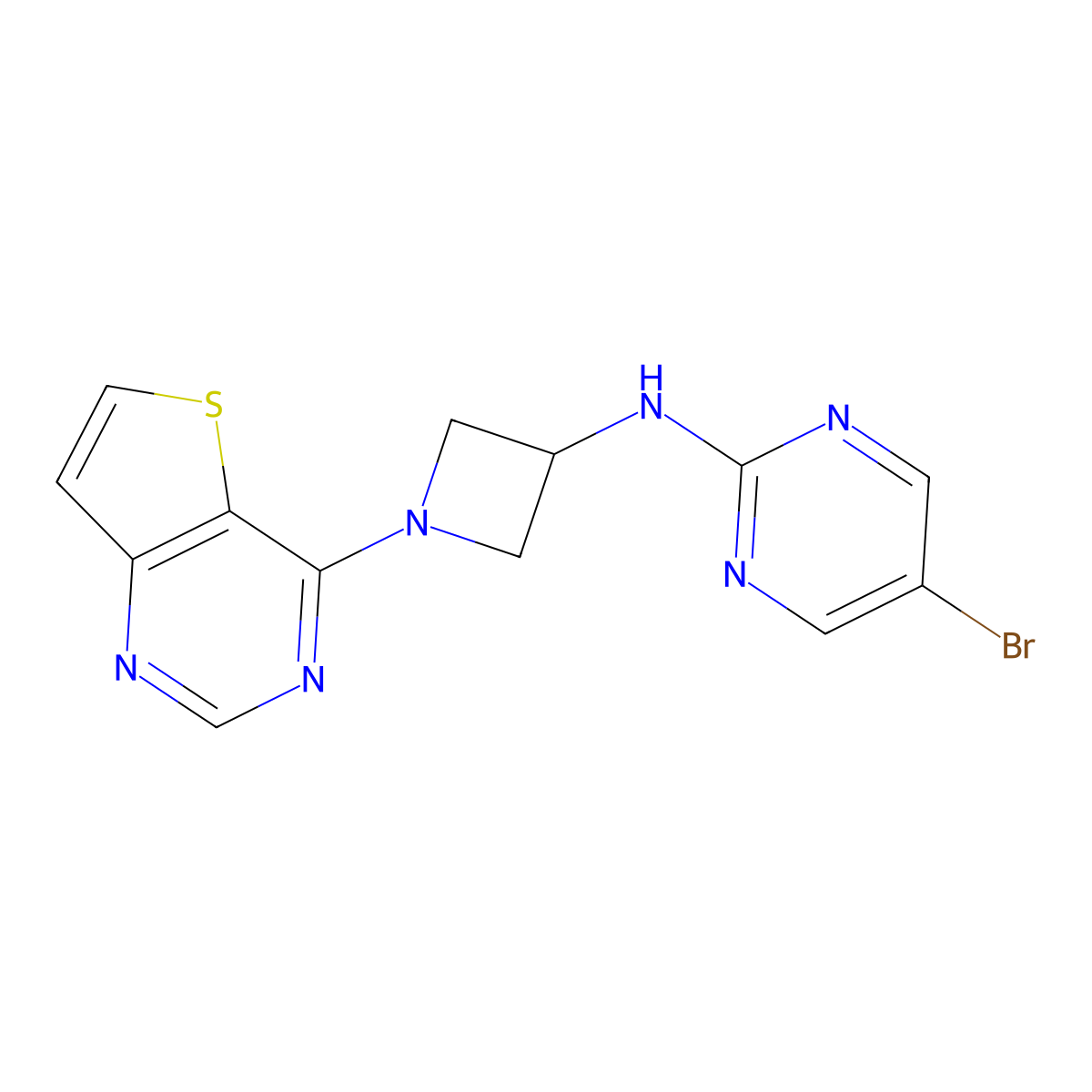 5-bromo-N-(1-{thieno[3,2-d]pyrimidin-4-yl}azetidin-3-yl)pyrimidin-2-amine molecular structure, CAS 2380141-03-5
