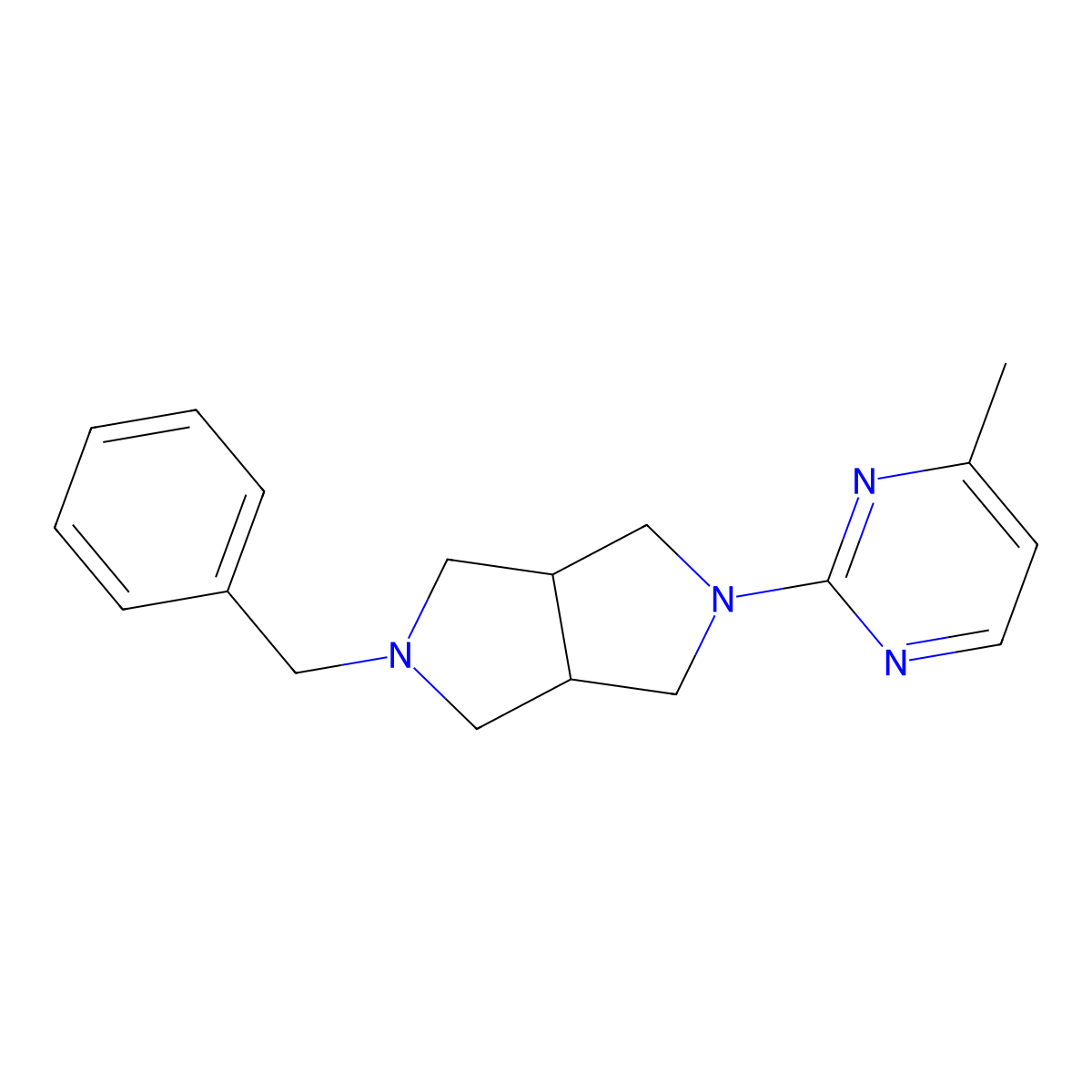 2-{5-Benzyl-octahydropyrrolo[3,4-c]pyrrol-2-yl}-4-methylpyrimidine molecular structure, CAS 2380141-06-8