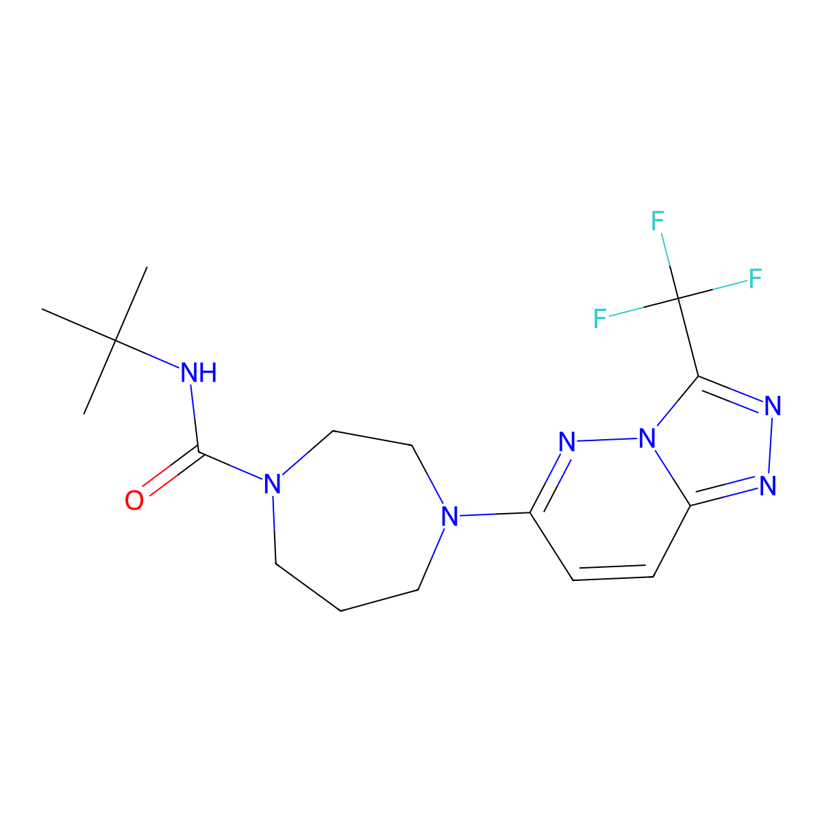 N-Tert-butyl-4-[3-(trifluoromethyl)-[1,2,4]triazolo[4,3-b]pyridazin-6-yl]-1,4-diazepane-1-carboxamide molecular structure, CAS 2380141-14-8