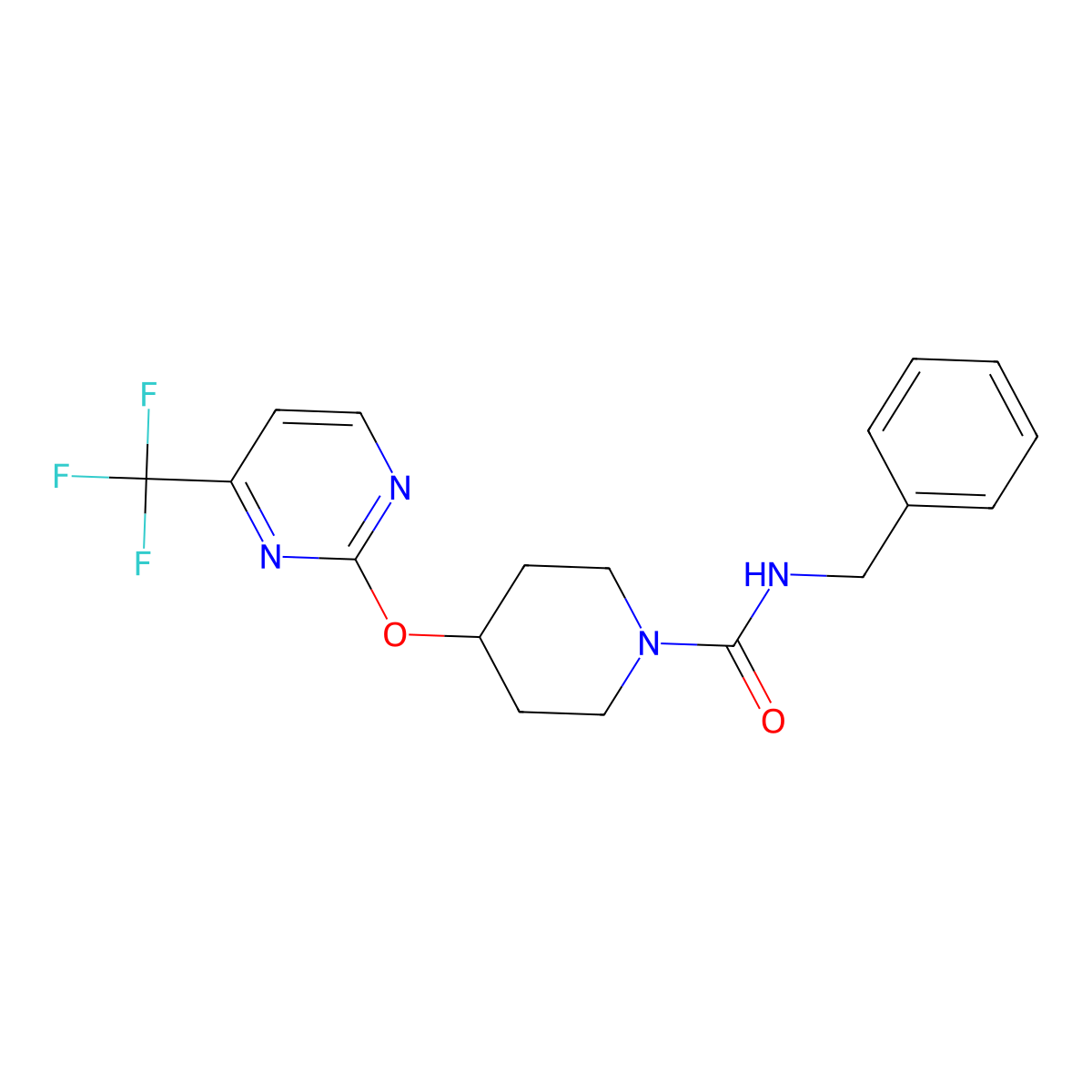 N-benzyl-4-{[4-(trifluoromethyl)pyrimidin-2-yl]oxy}piperidine-1-carboxamide molecular structure, CAS 2380141-15-9