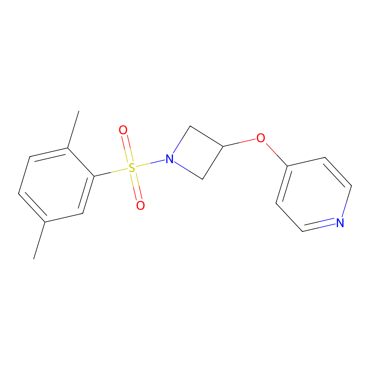 4-{[1-(2,5-Dimethylbenzenesulfonyl)azetidin-3-yl]oxy}pyridine molecular structure, CAS 2380141-18-2