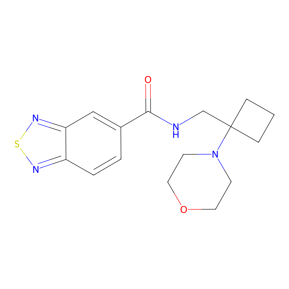 N-{[1-(morpholin-4-yl)cyclobutyl]methyl}-2,1,3-benzothiadiazole-5-carboxamide molecular structure, CAS 2380141-19-3